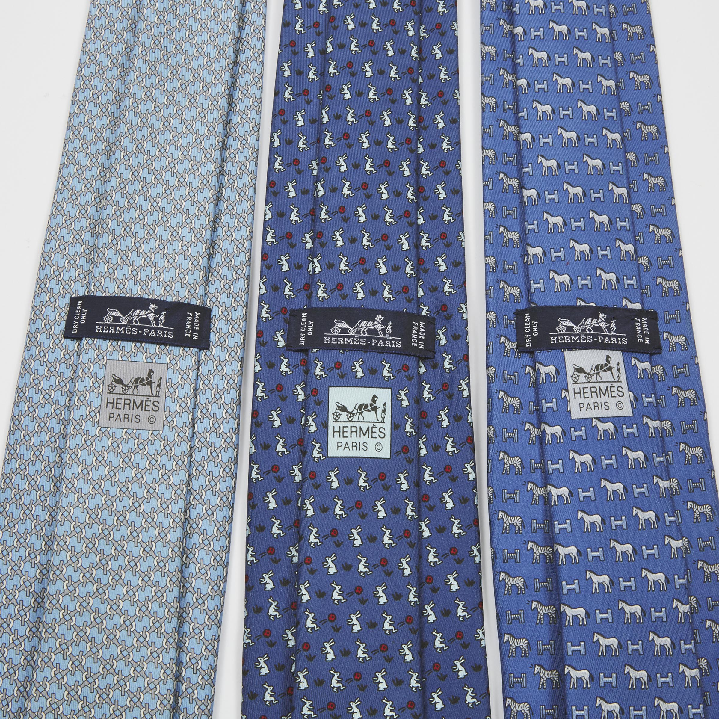 3 Hermès Men's Silk Neck Ties