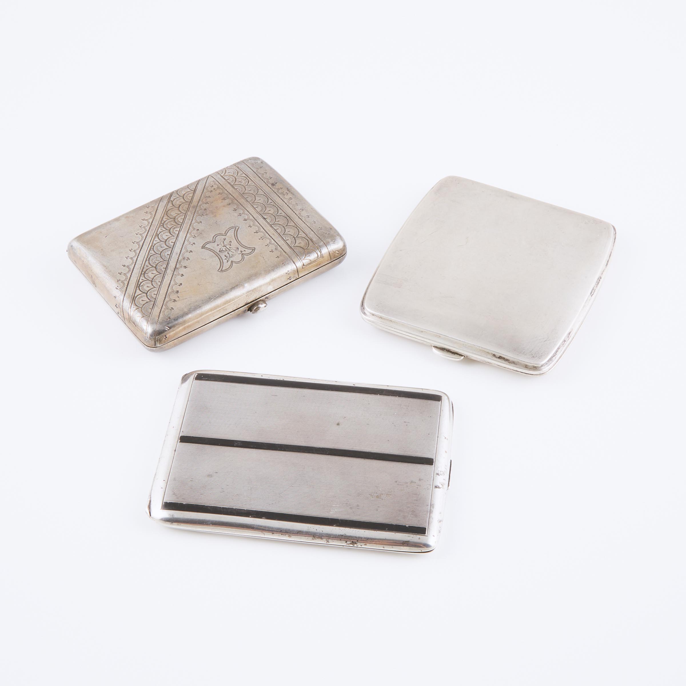 3 Silver Cigarette Cases