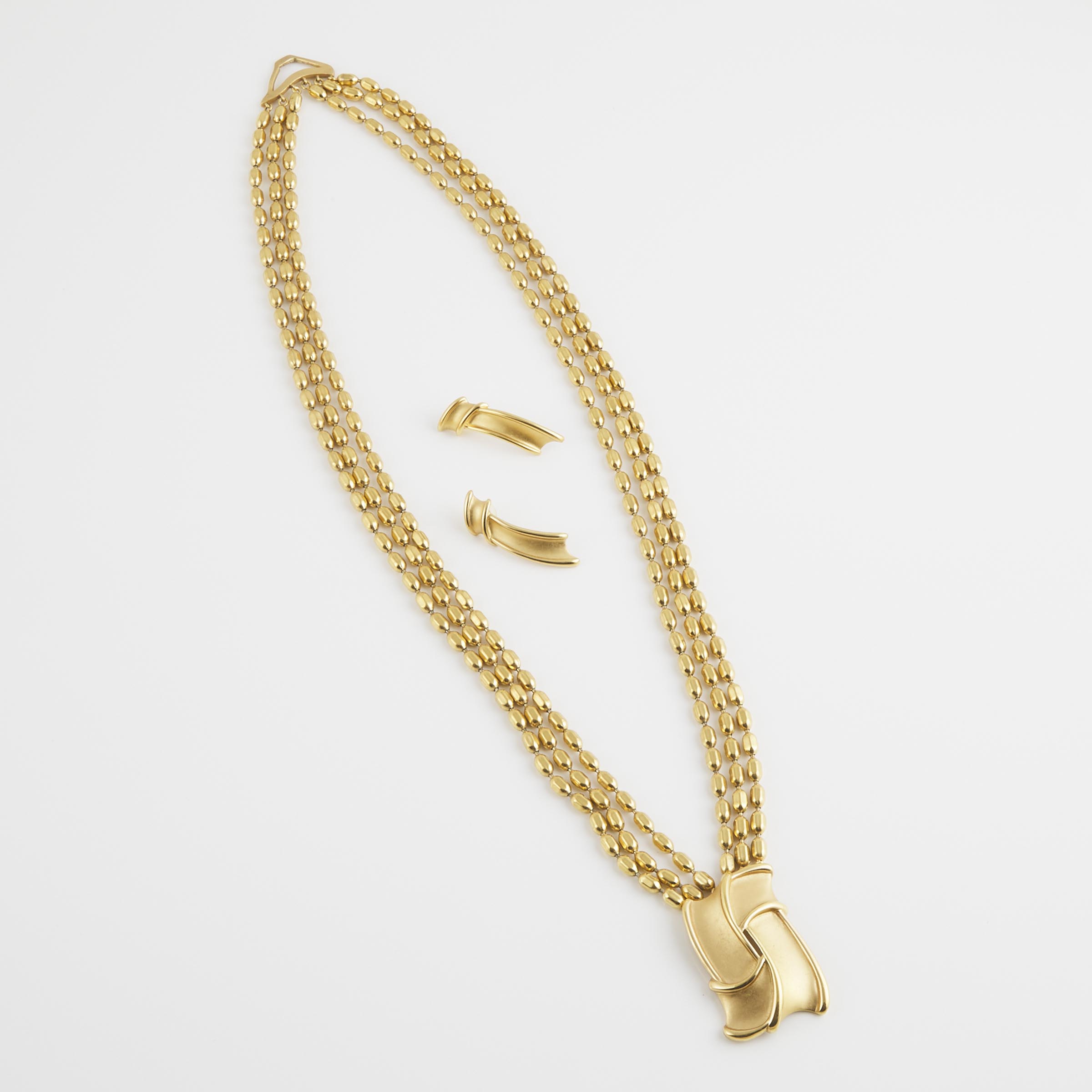 Yves Saint Laurent Gold-Tone Metal 6 Strand Necklace And Similar Earrings