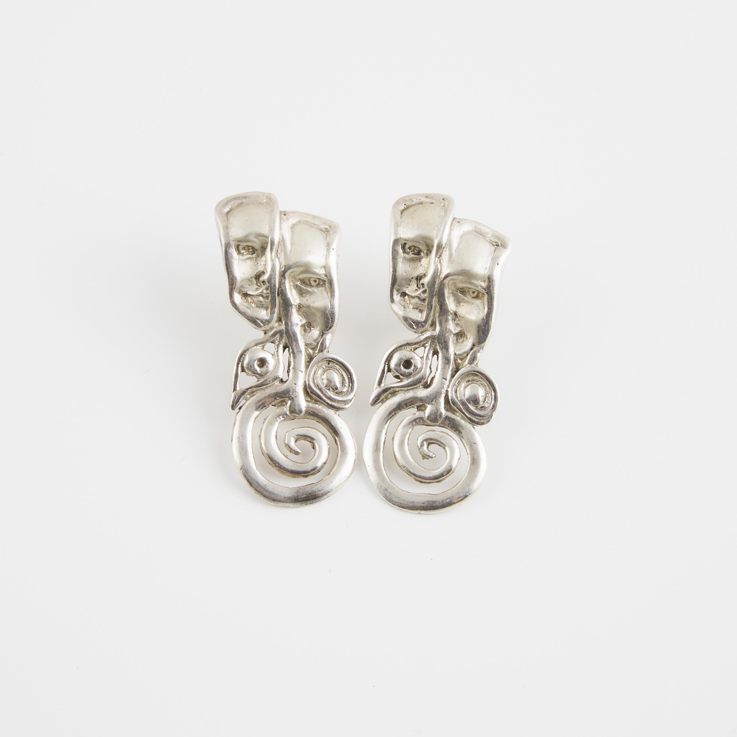 Pair Of Mexican Sterling Silver Earrings