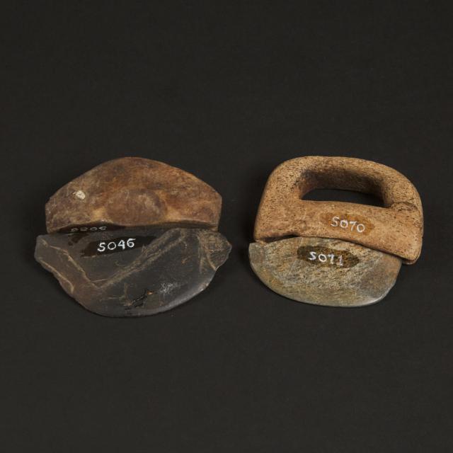 Two Ulus (Women's Knives), Yupik, Inupiat,  Savoonga, Sivuqaq (St. Lawrence Island), Sitaisaq (Brevig Mission), and Shishmaraf, Pre-1800