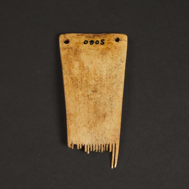 Comb with Incised Raven's Foot Design, Inupiat, Sitaisaq (Brevig Mission), Pre-1800