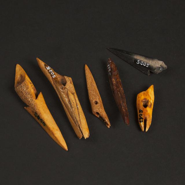 Six Harpoon Heads, Punuk, Sitaisaq (Brevig Mission), and Savoonga, Sivuqaq (St. Lawrence Island), ca. 500-1000 CE