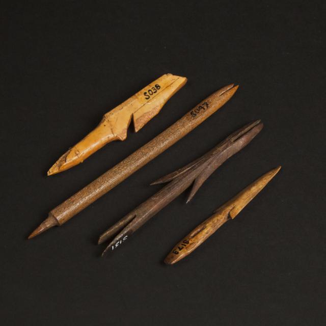 Three Lance Heads and One Point, Old Bering Sea, Savoonga, Sivuqaq (St. Lawrence Island), Pre-1800