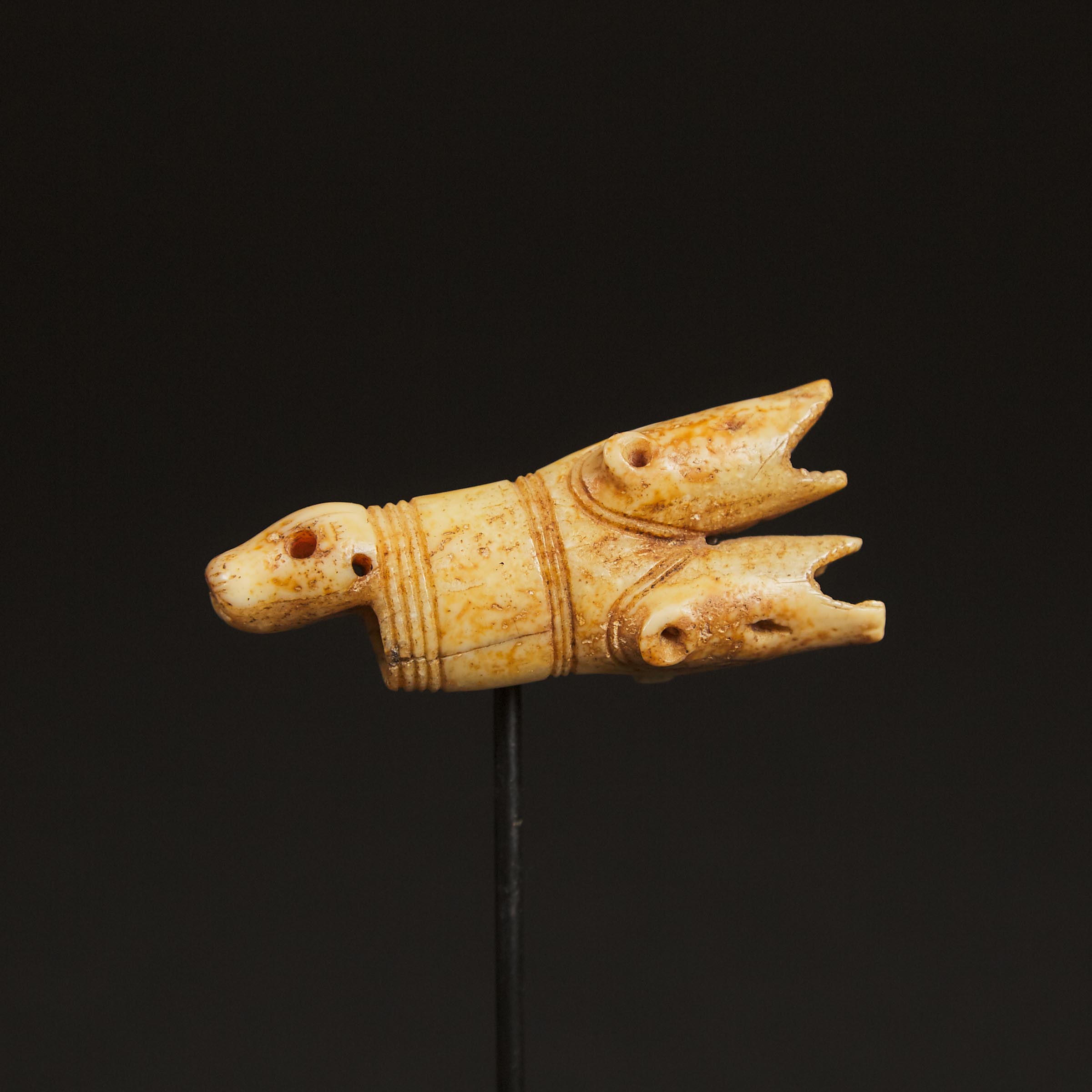 Bear and Seal Form Drag Handle, Thule, Gambell, Sivuqaq (St. Lawrence Island), ca. 1000-1800 CE