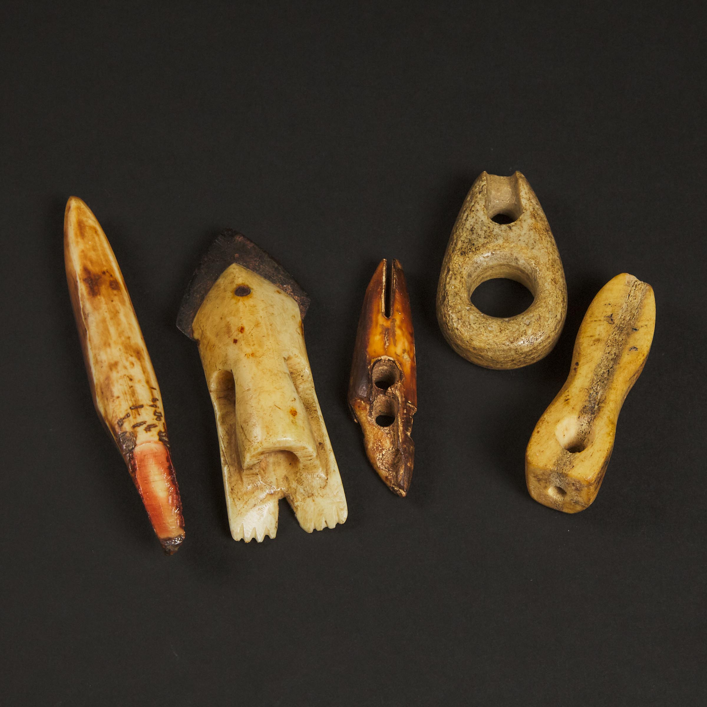 Two Harpoon Heads and Various Implements, Pannirtuq (Pangnirtung), Pre-1900