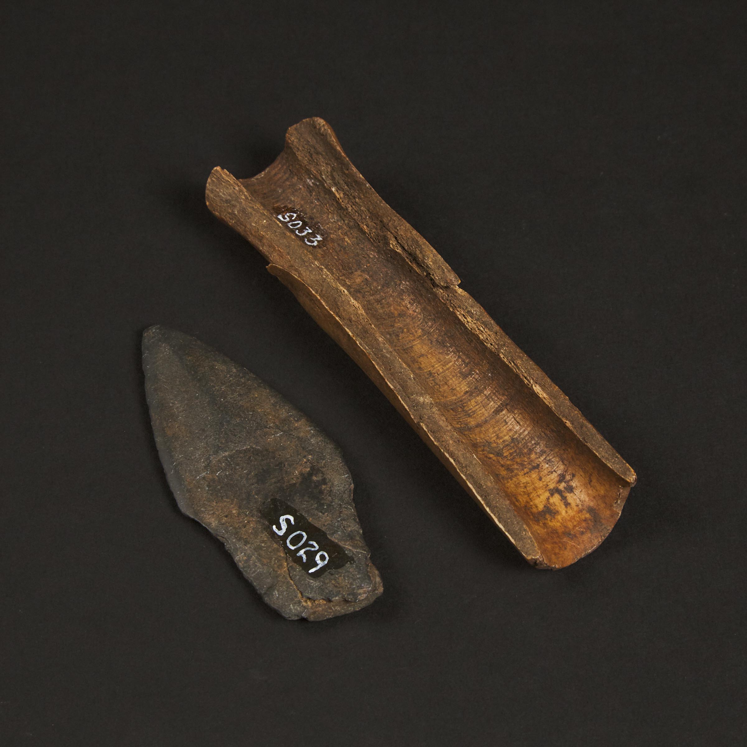 Tool Handle and Stone Blade, Yupik, Inupiat, Sivuqaq (St. Lawrence Island), and Sitaisaq (Brevig Mission), Pre-1900