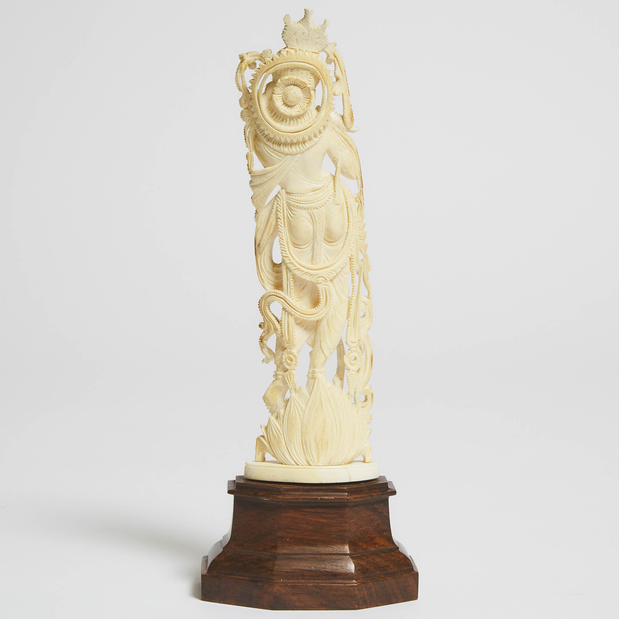 Indian Carved Ivory Presentation Figure of Krishna, c.1965