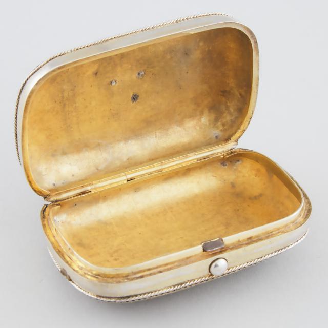 Russian Silver-Gilt and Cloisonné Enamel Oval Box, Ivan Khlebnikov, Moscow, late 19th century