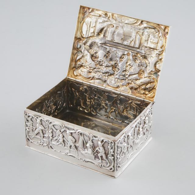 German Silver Rectangular Box, Jean Schlingloff, Hanau, early 20th century