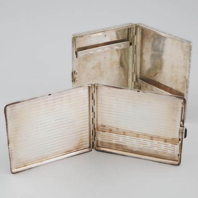 Two Continental Silver Rectangular Cigarette Cases, 20th century