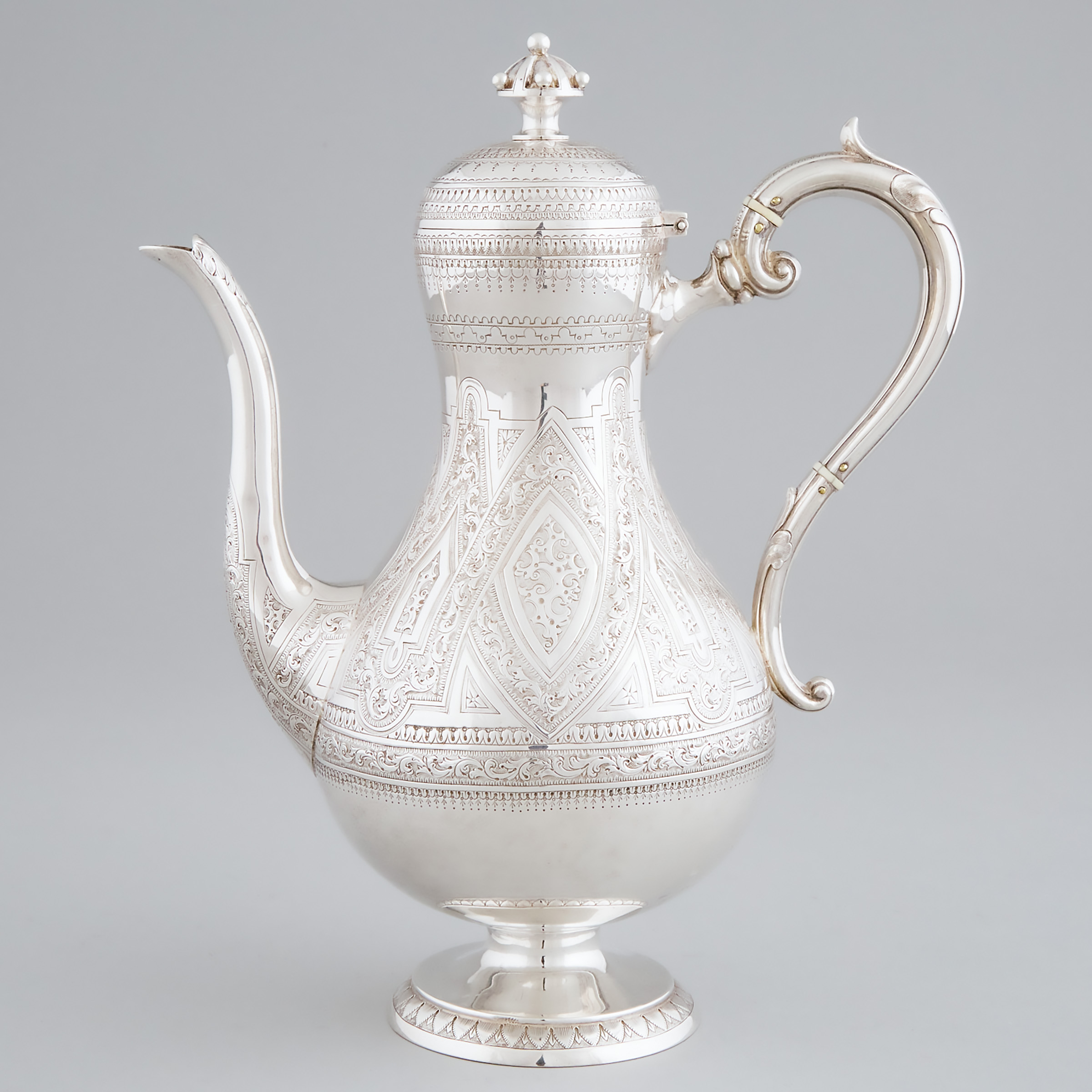 Victorian Scottish Silver Coffee Pot, William Marshall, Edinburgh, 1865