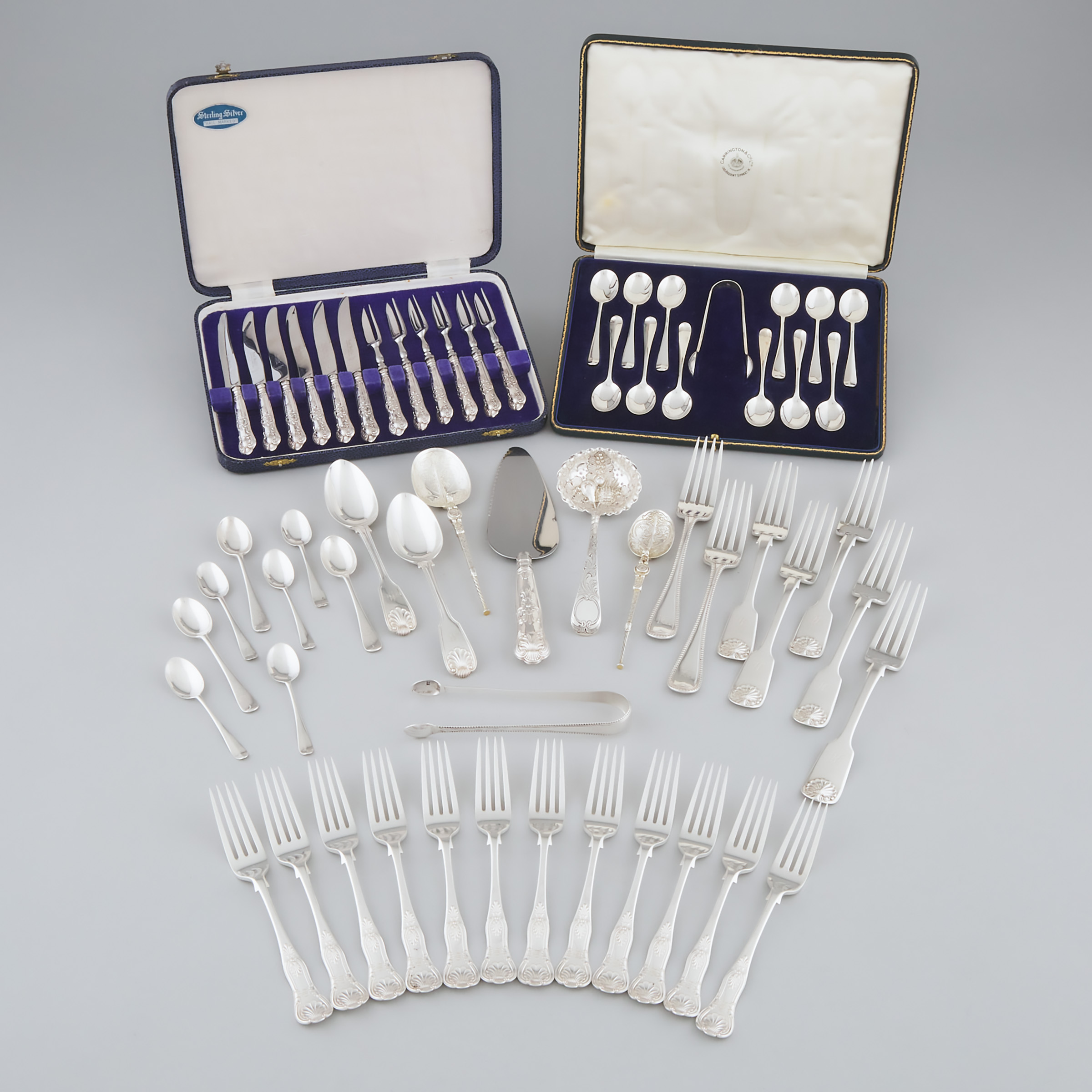 Group of Georgian and Later English Silver Flatware, late 18th-20th century