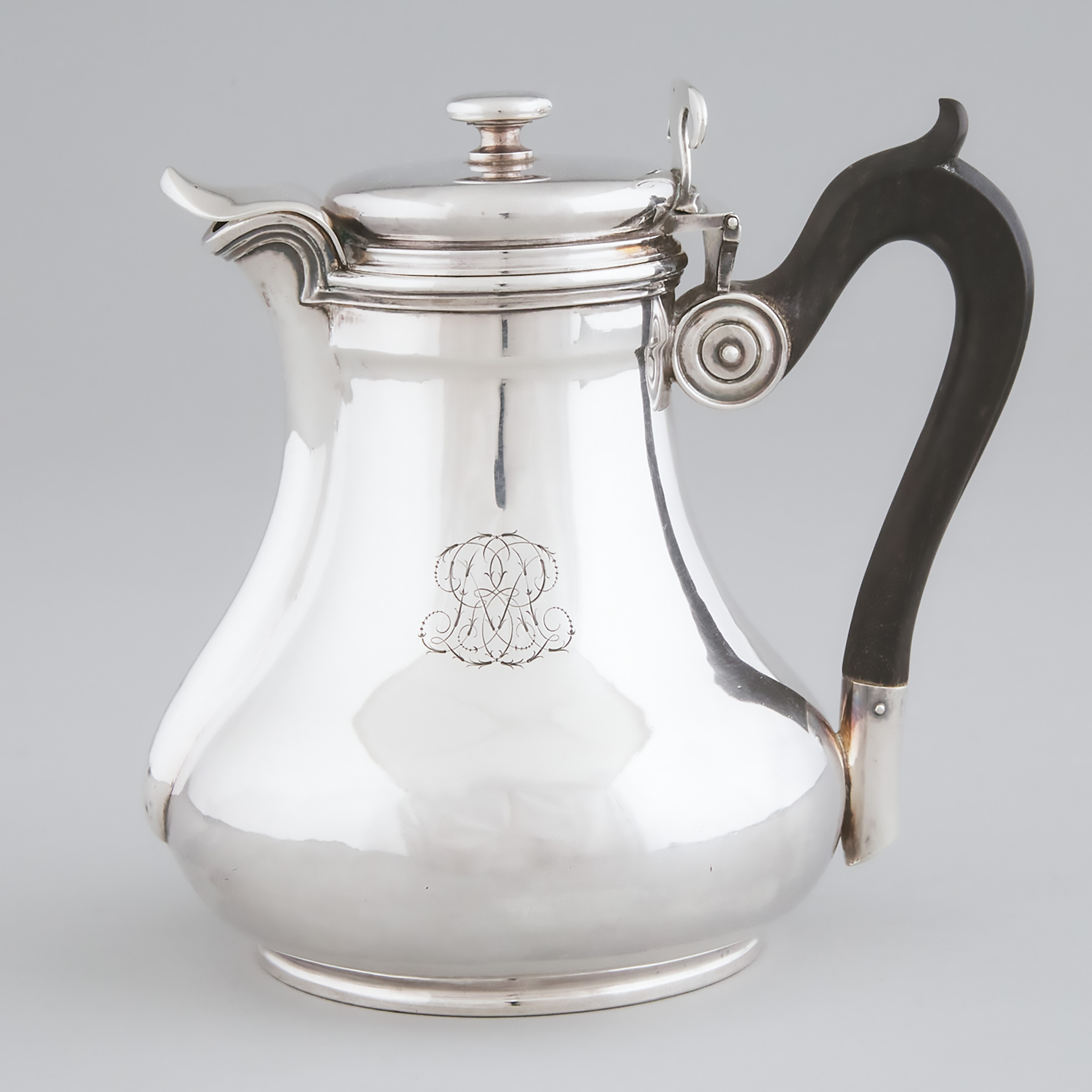 French Silver Hot Water Pot, Charles Harleux, Paris, late 19th century
