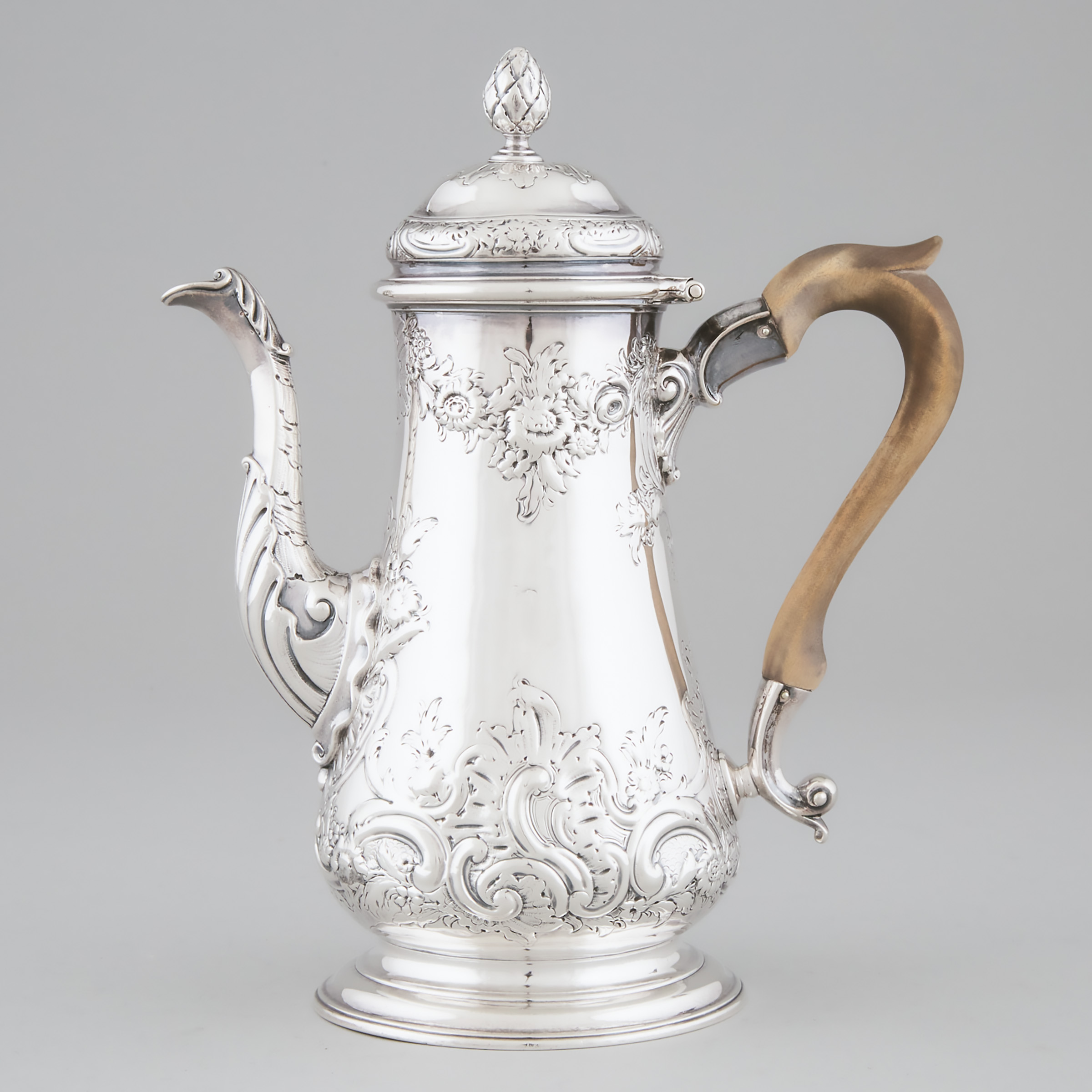 George II Silver Coffee Pot, Jacob Marsh, London, 1753