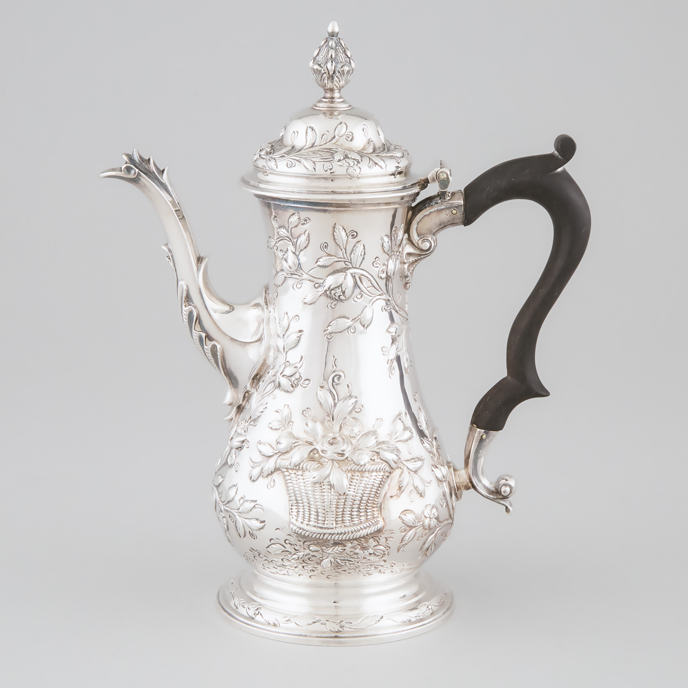 George III Silver Baluster Coffee Pot, Samuel Woods, London, 1767