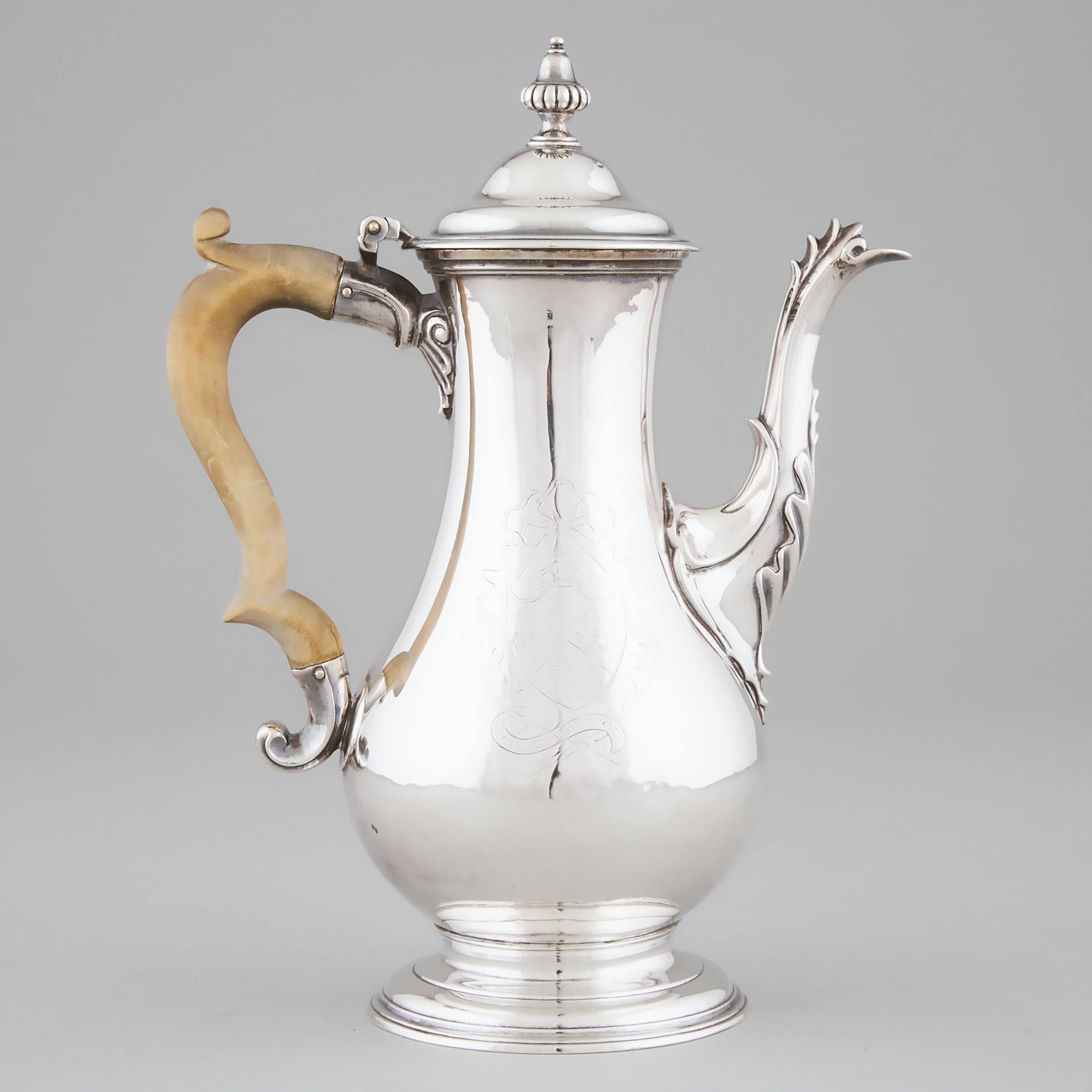 George III Silver Baluster Coffee Pot, Charles Wright, London, 1775