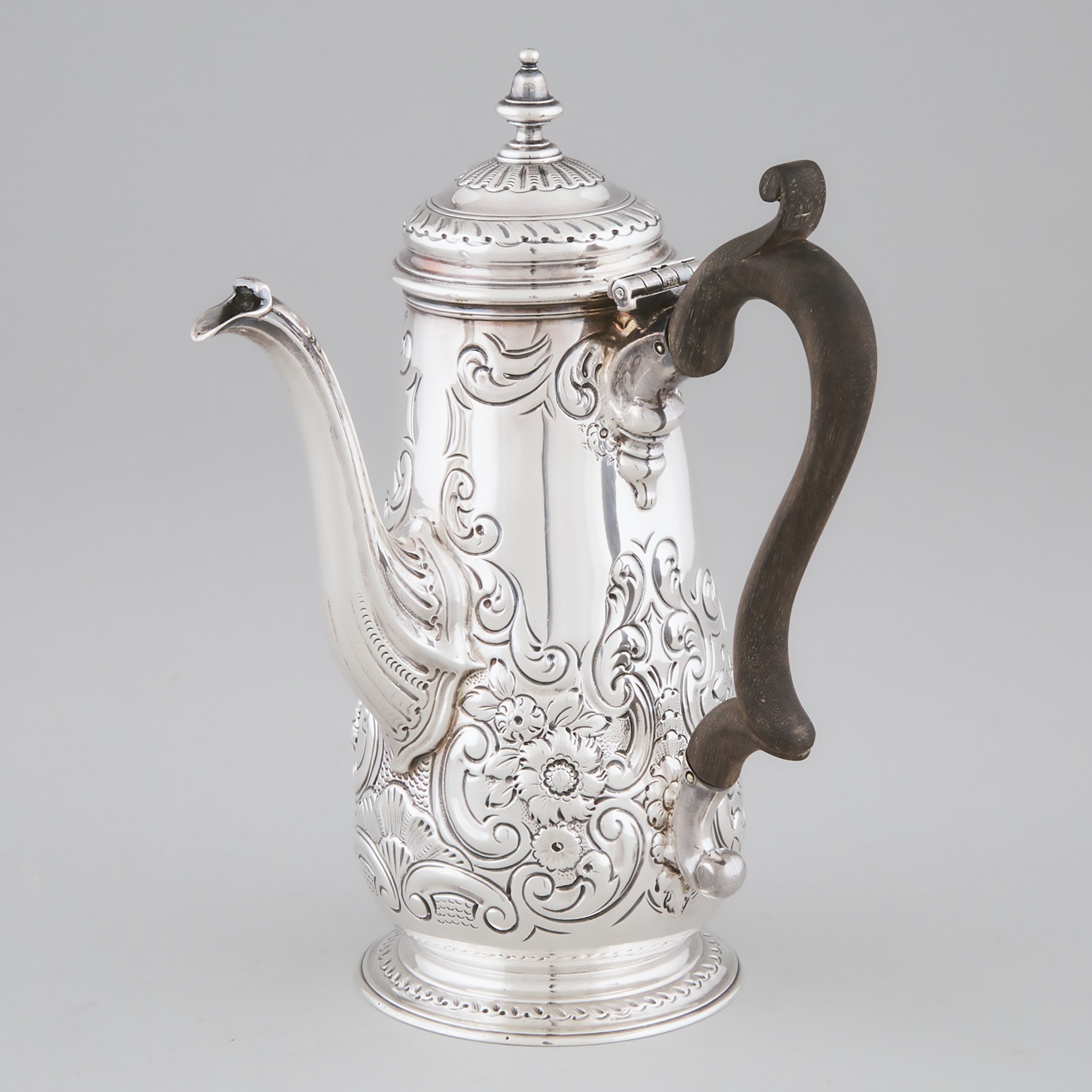 George II Silver Coffee Pot, Henry Morris, London, 1744