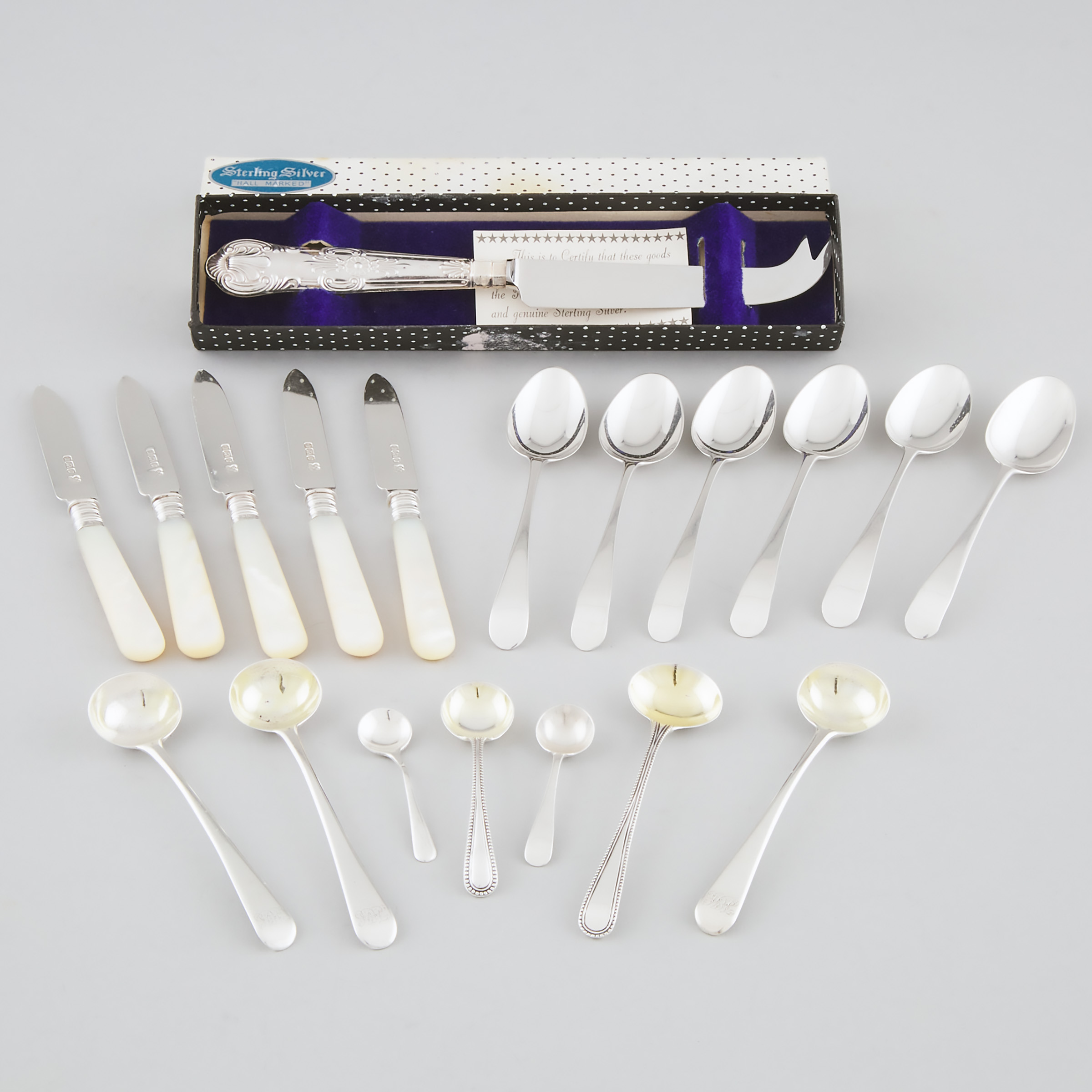 Group of Georgian and Later English Silver Flatware, late 18th-20th century