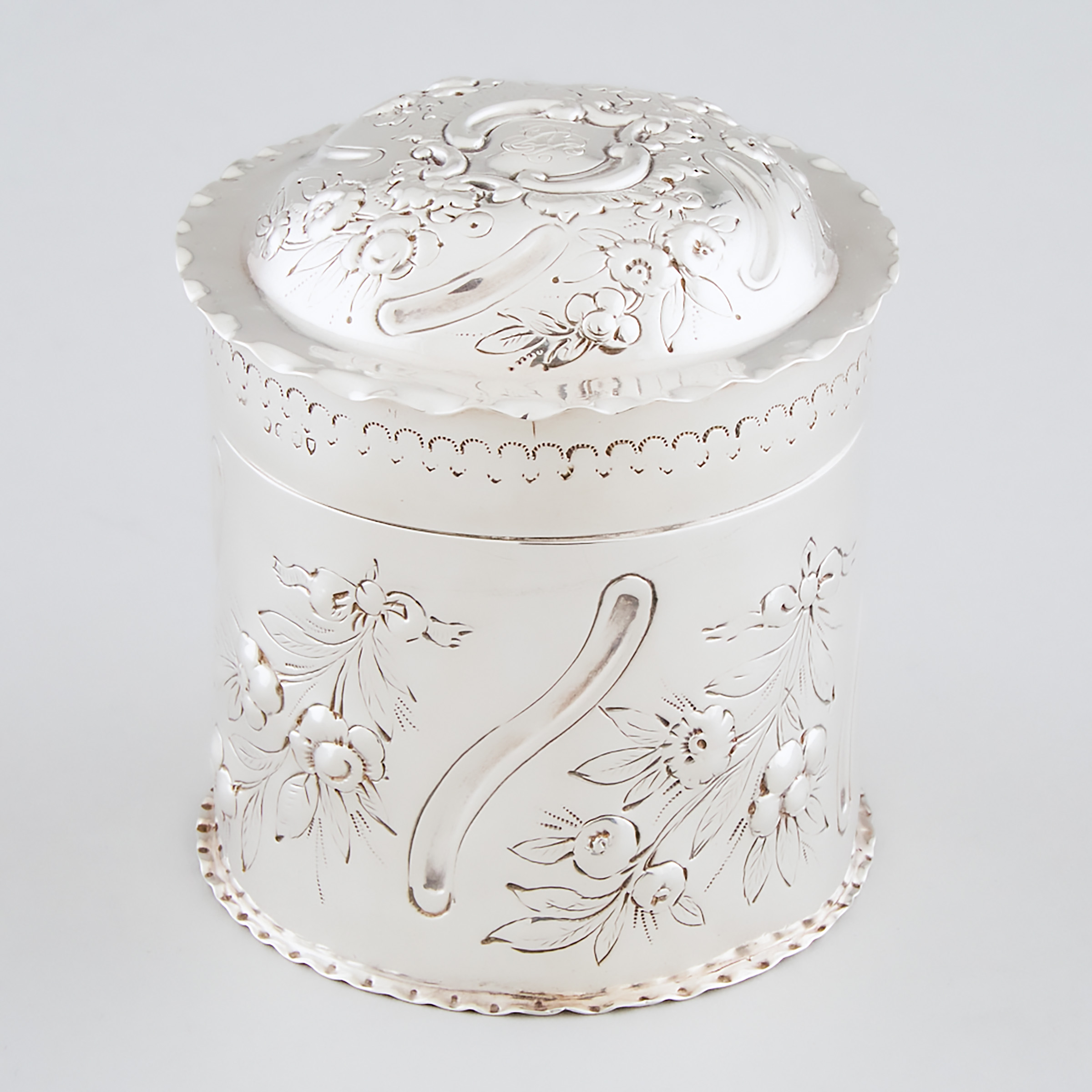 Victorian Silver Canister, William Comyns, London, 1887