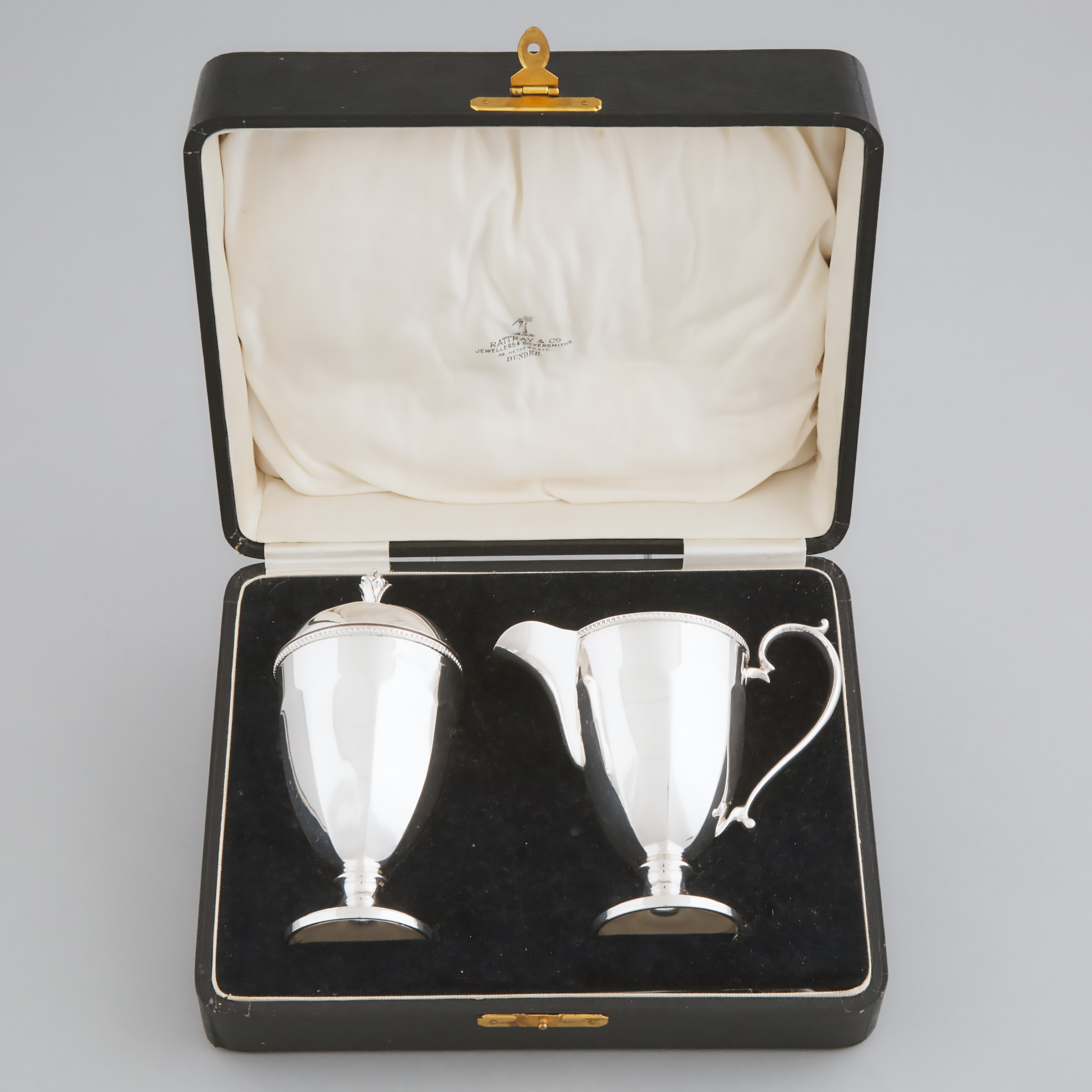 English Silver Cream Jug and Caster Set, Adie Brothers Ltd, Birmingham, 1925