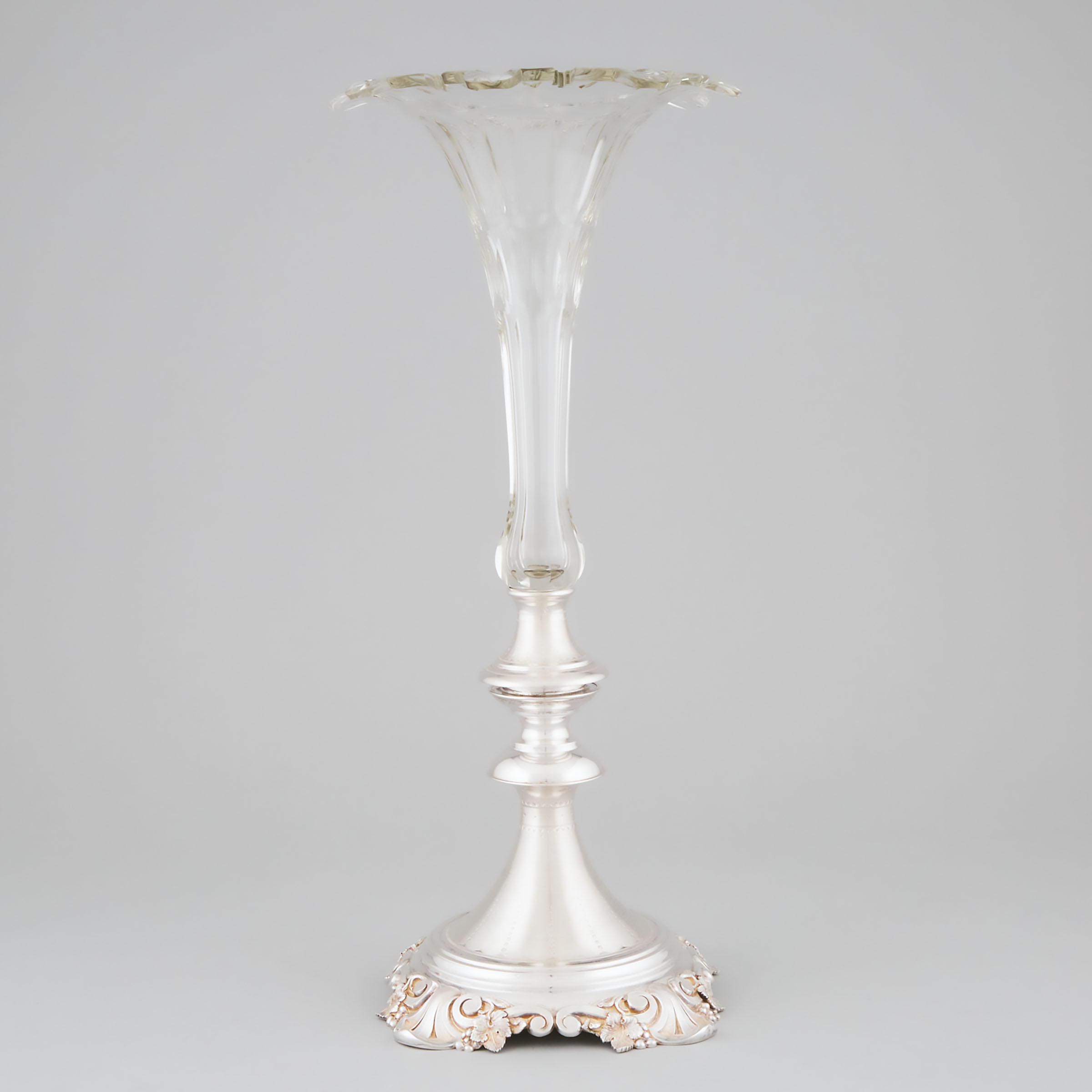 Dutch Silver Mounted Cut Glass Vase, Van Kempen, The Hague, 1894