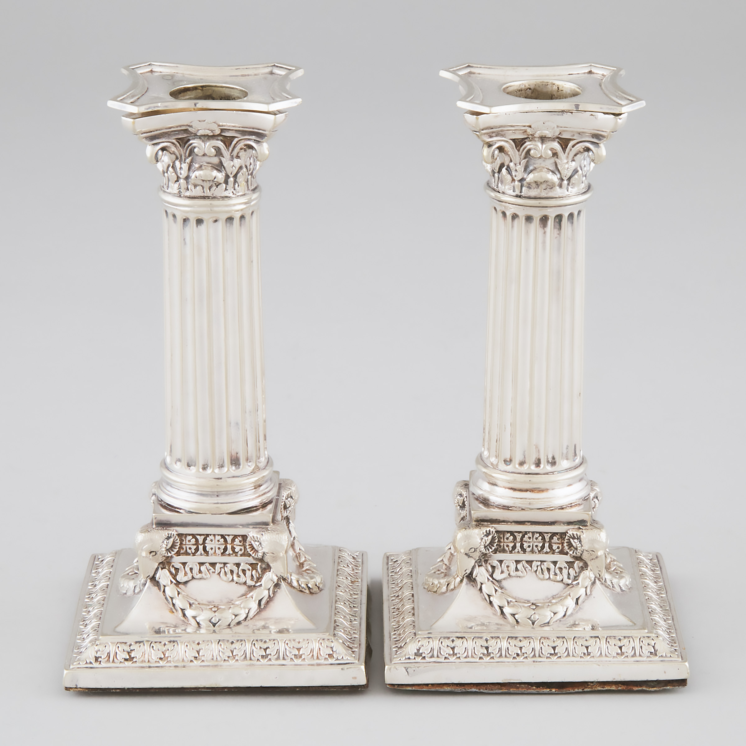 Pair of Victorian Silver Plated Table Candlesticks, late 19th century