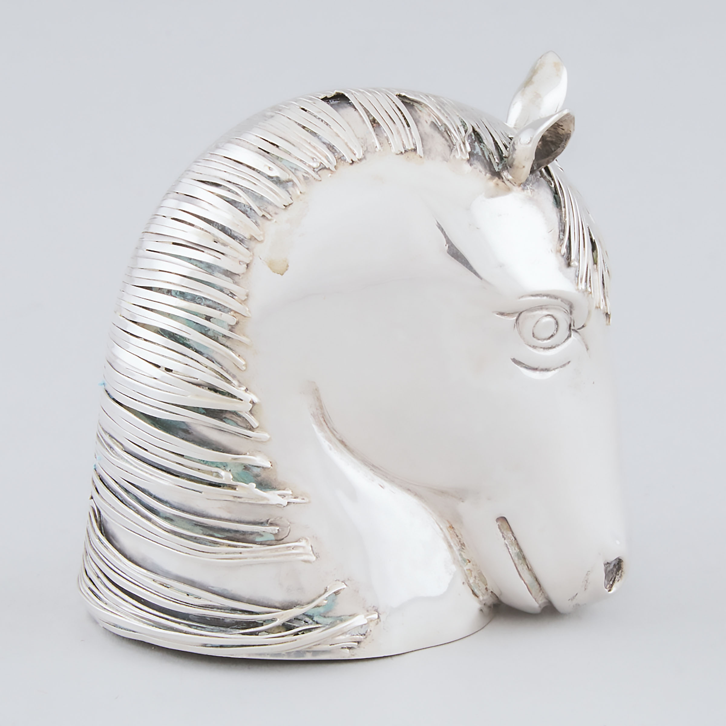Italian Silver Horse's Head, Buccellati, Milan, 20th century