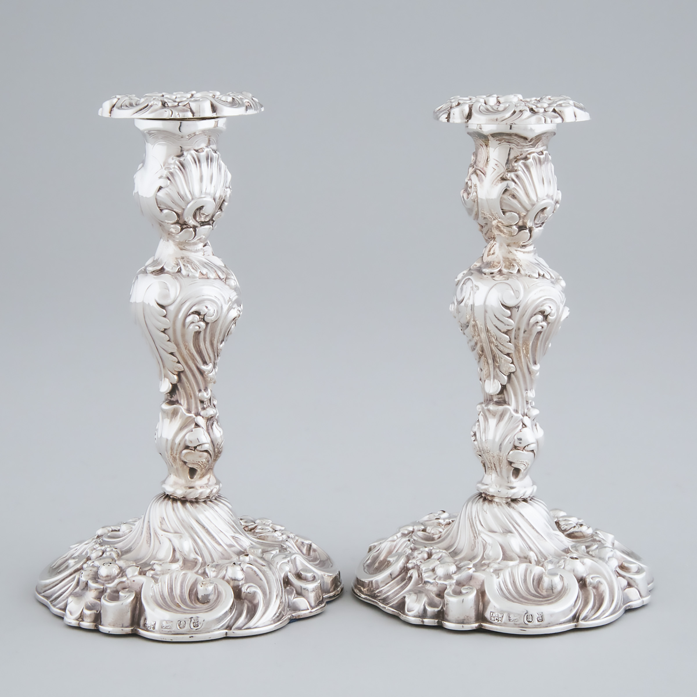 Pair of George IV Silver Candlesticks, Waterhouse, Hodson & Co., Sheffield, 1828
