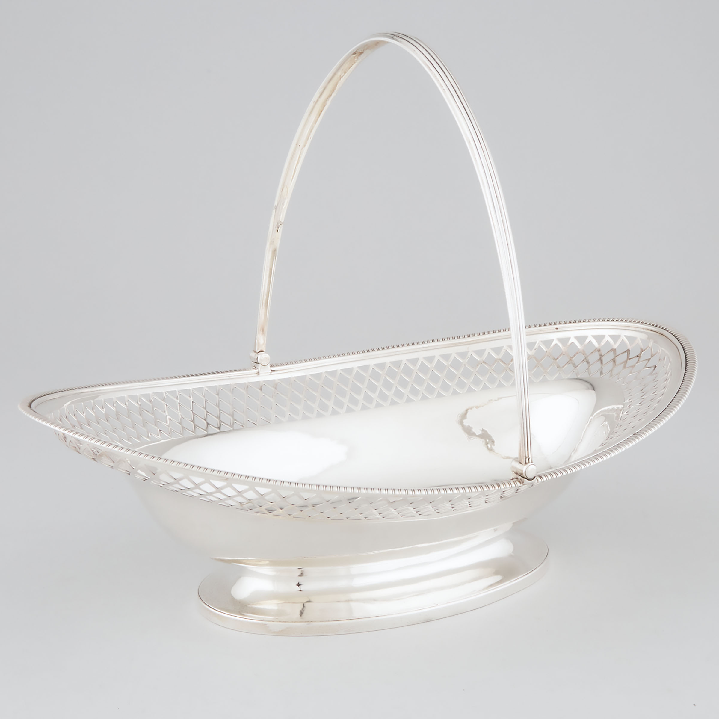 George III Silver Pierced Oval Cake Basket, Paul Storr, London, 1800