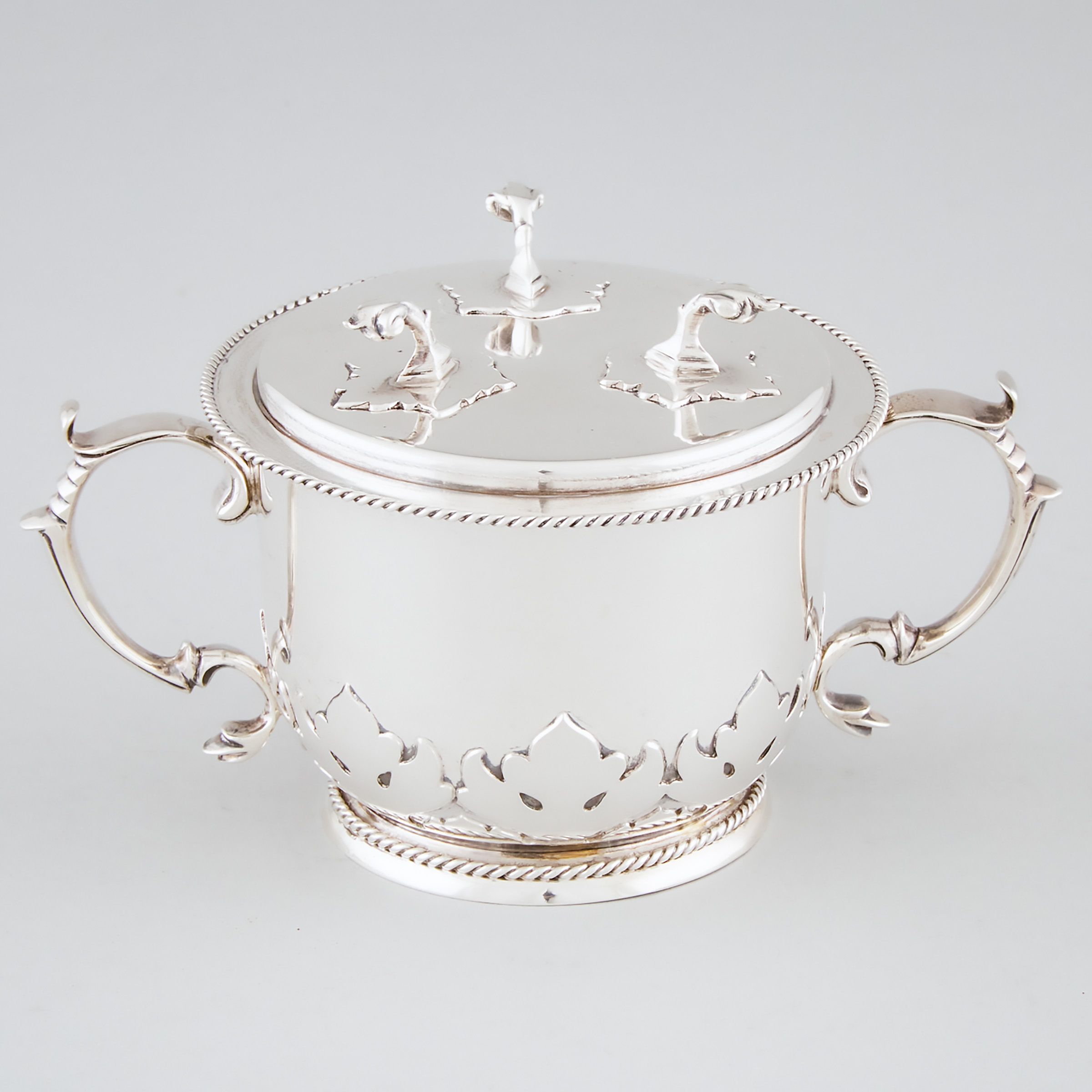 Edwardian Silver Two-Handled Cup and Cover, Charles Stuart Harris & Sons, London, 1908