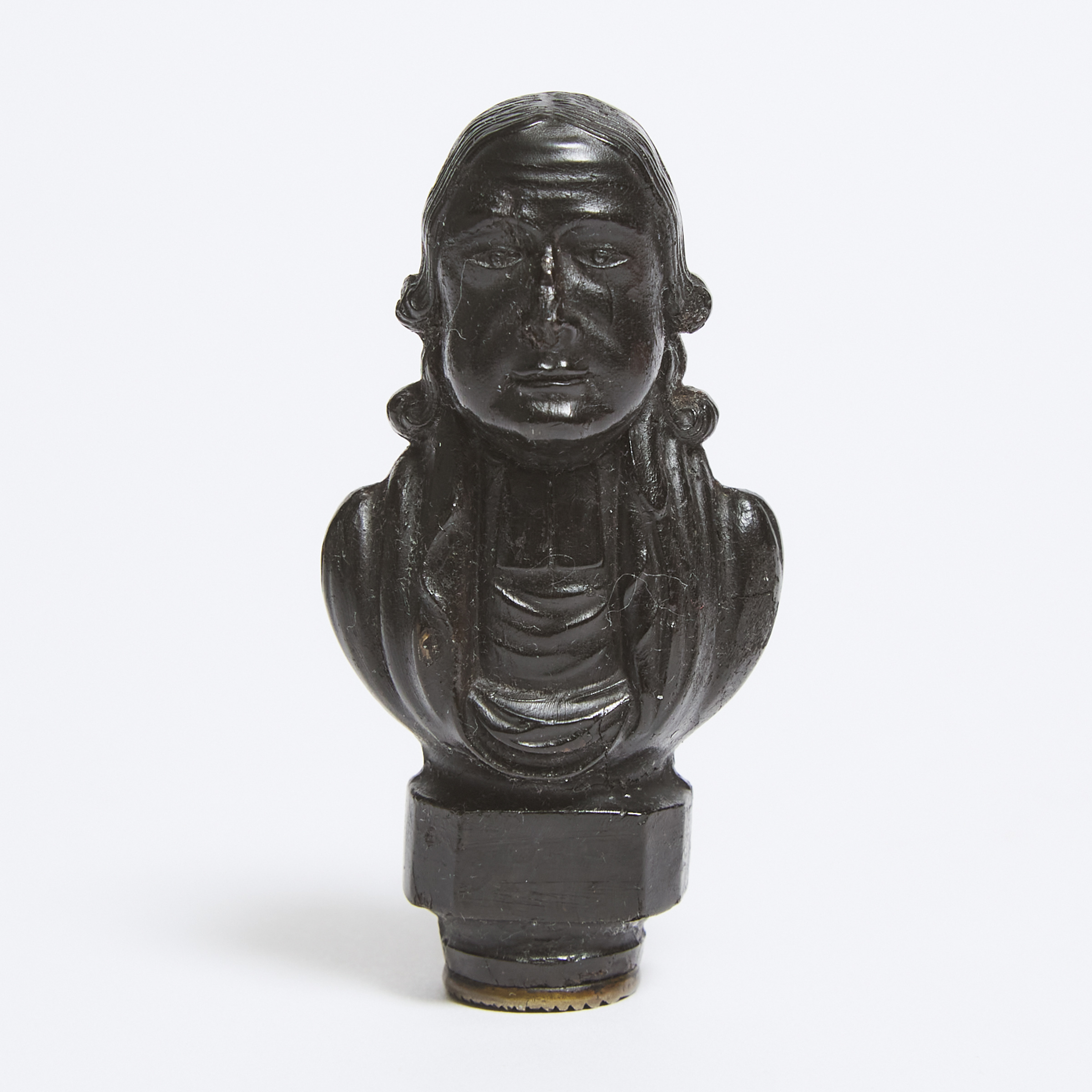 Victorian Pressed Horn Bust of John Wesley Methodist Centenary Commemorative Desk Seal, 1839
