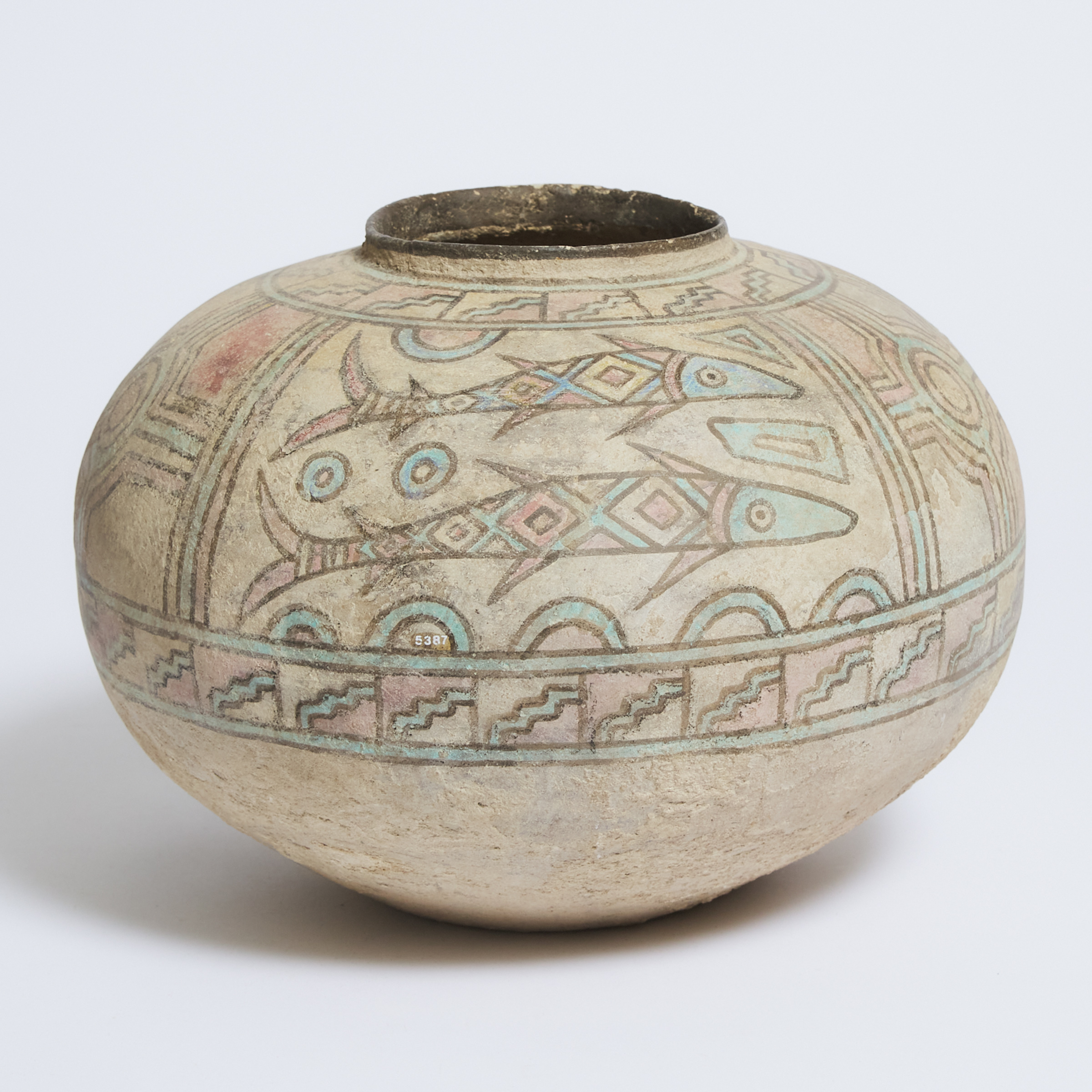 Indus Valley Civilization Polychromed Pottery Jar,  Mehrgarh, 2600-2000 BC