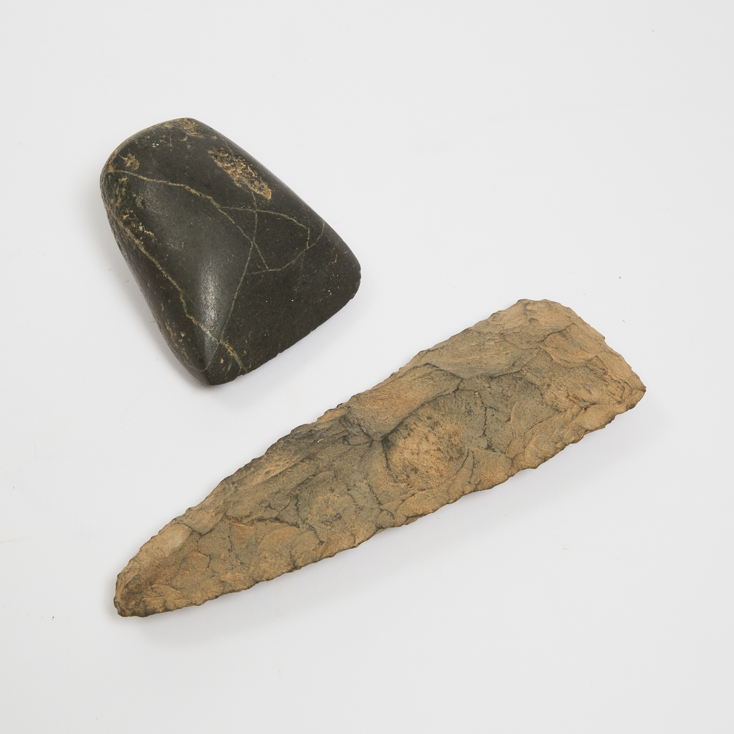 Two Pre-Columbian Stone Axe Heads (Celts), Costa Rica
