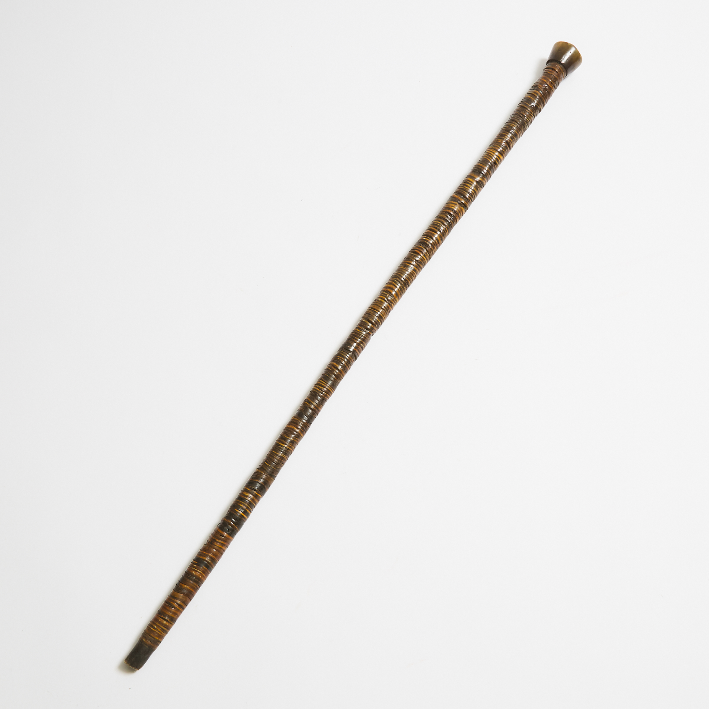 Cattle Prod Walking Stick with Horn Grip, 19th century