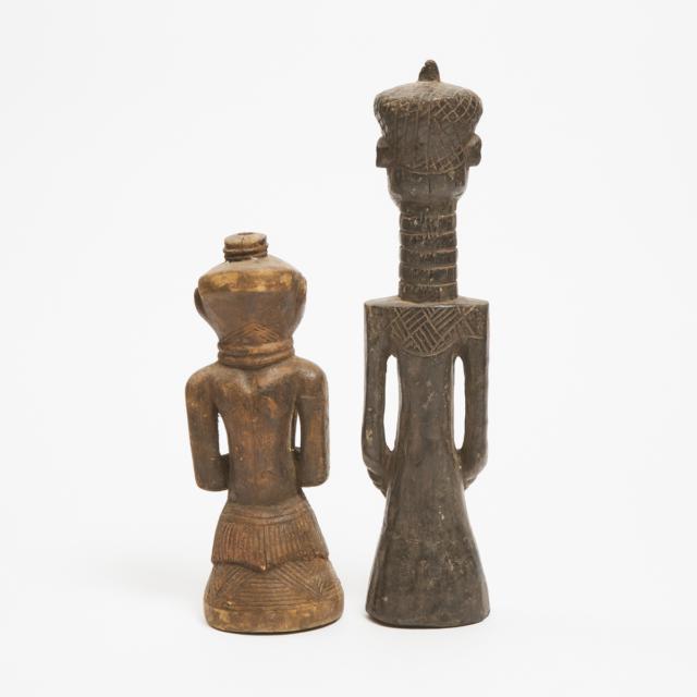 Two Kuba/Lulua Figures, Democratic Republic of Congo, Central Africa, 20th century