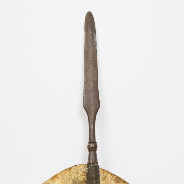 Zulu Ihawu Nguni Shield and Assegai Spear, South Africa, 19th/20th century