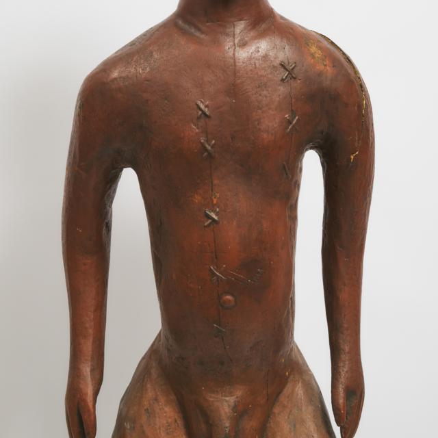 Unidentified Life Size Male Figure, possibly Kongo Fetish Figure, Democratic Republic of Congo, Africa, mid to late 20th century 