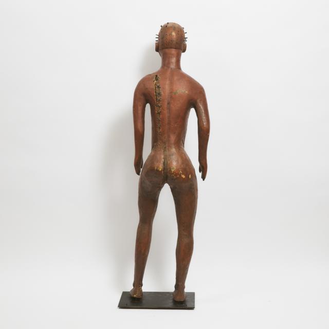 Unidentified Life Size Male Figure, possibly Kongo Fetish Figure, Democratic Republic of Congo, Africa, mid to late 20th century 