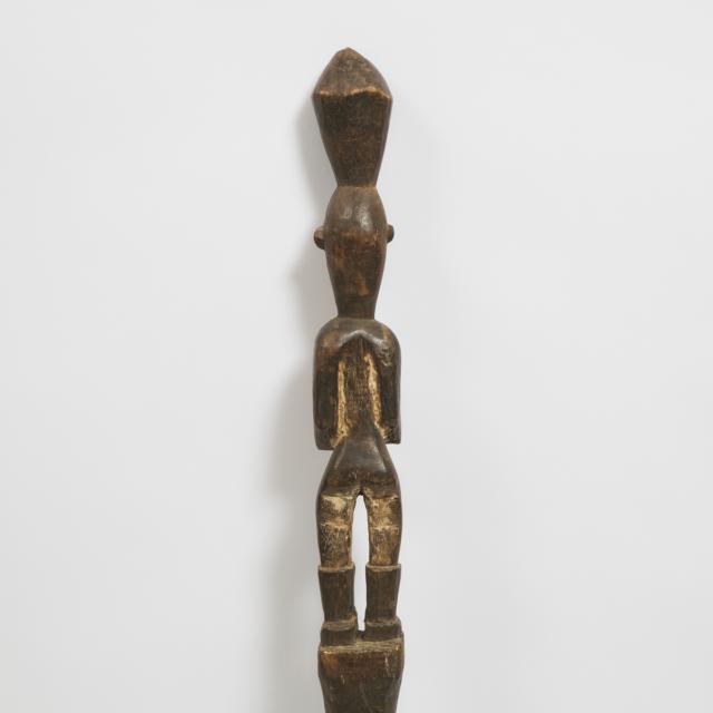 African Figural Marker Post or Staff, possibly Ibgo, mid to late 20th century
