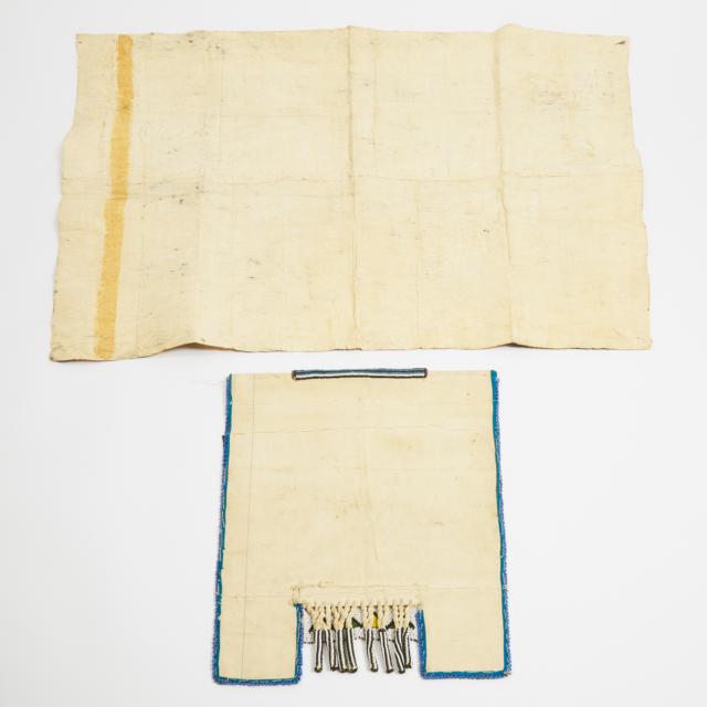 South African Beadwork Waist Cloth, c.1940/50, together with a Fiji Tapa Cloth, mid to late 20th century