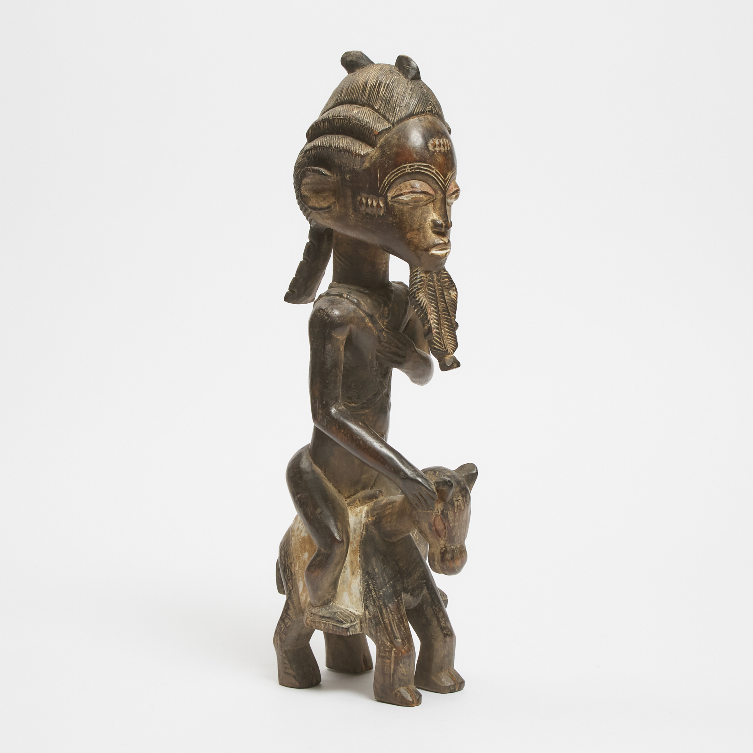 Baule Male Rider with Horse, Ivory Coast, West Africa, early to mid 20th century