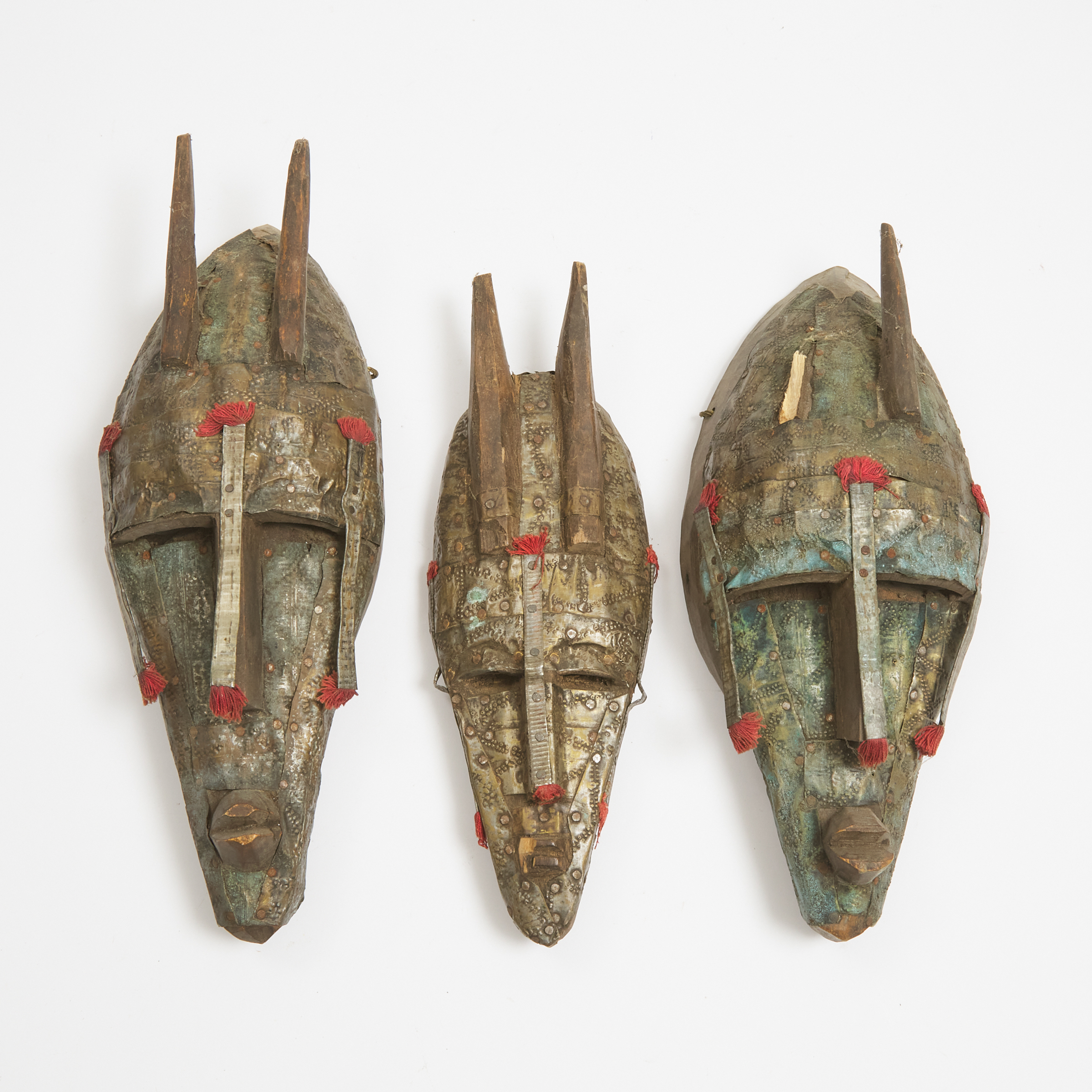 Three Bamana Marka Masks, Mali, West Africa, late 20th century