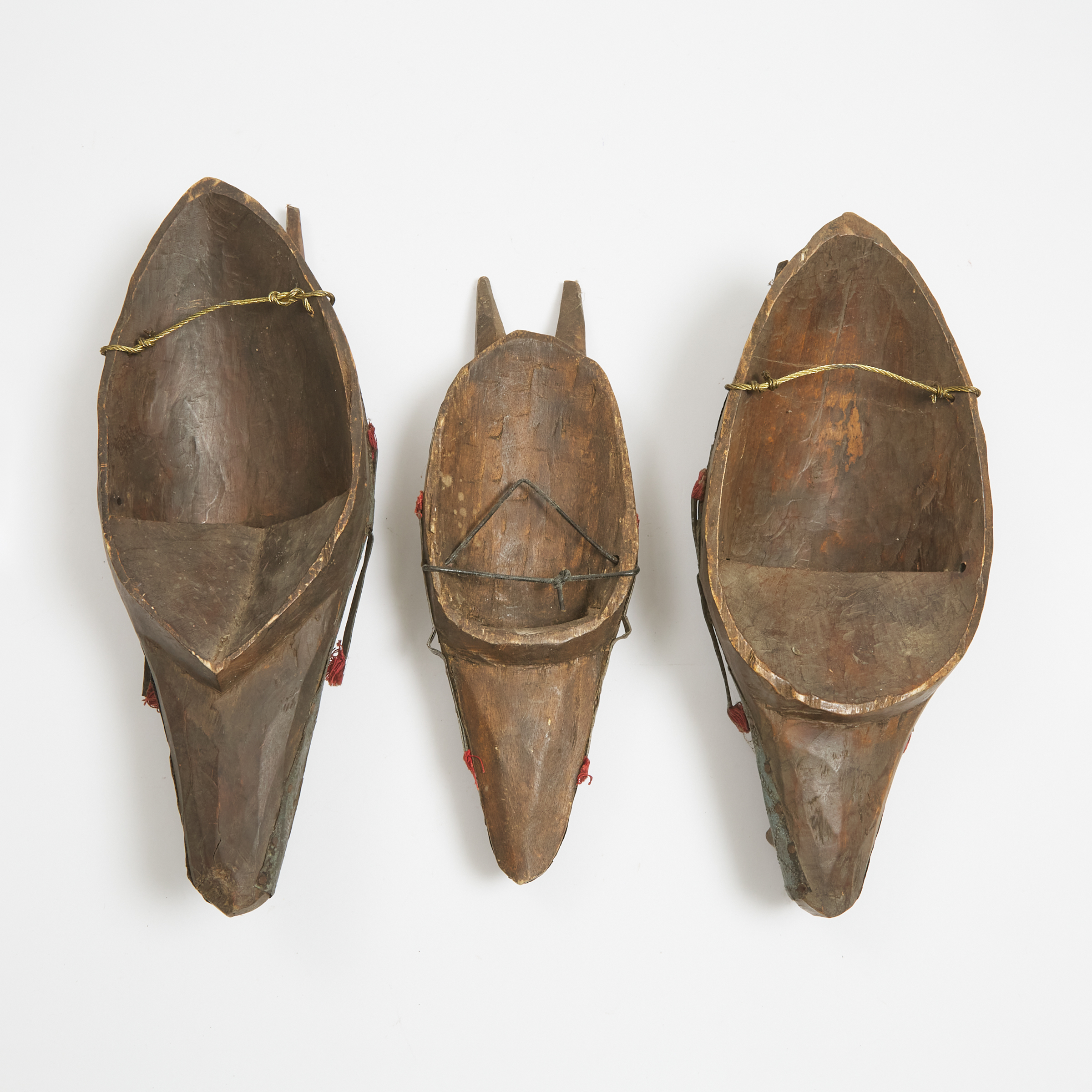 Three Bamana Marka Masks, Mali, West Africa, late 20th century