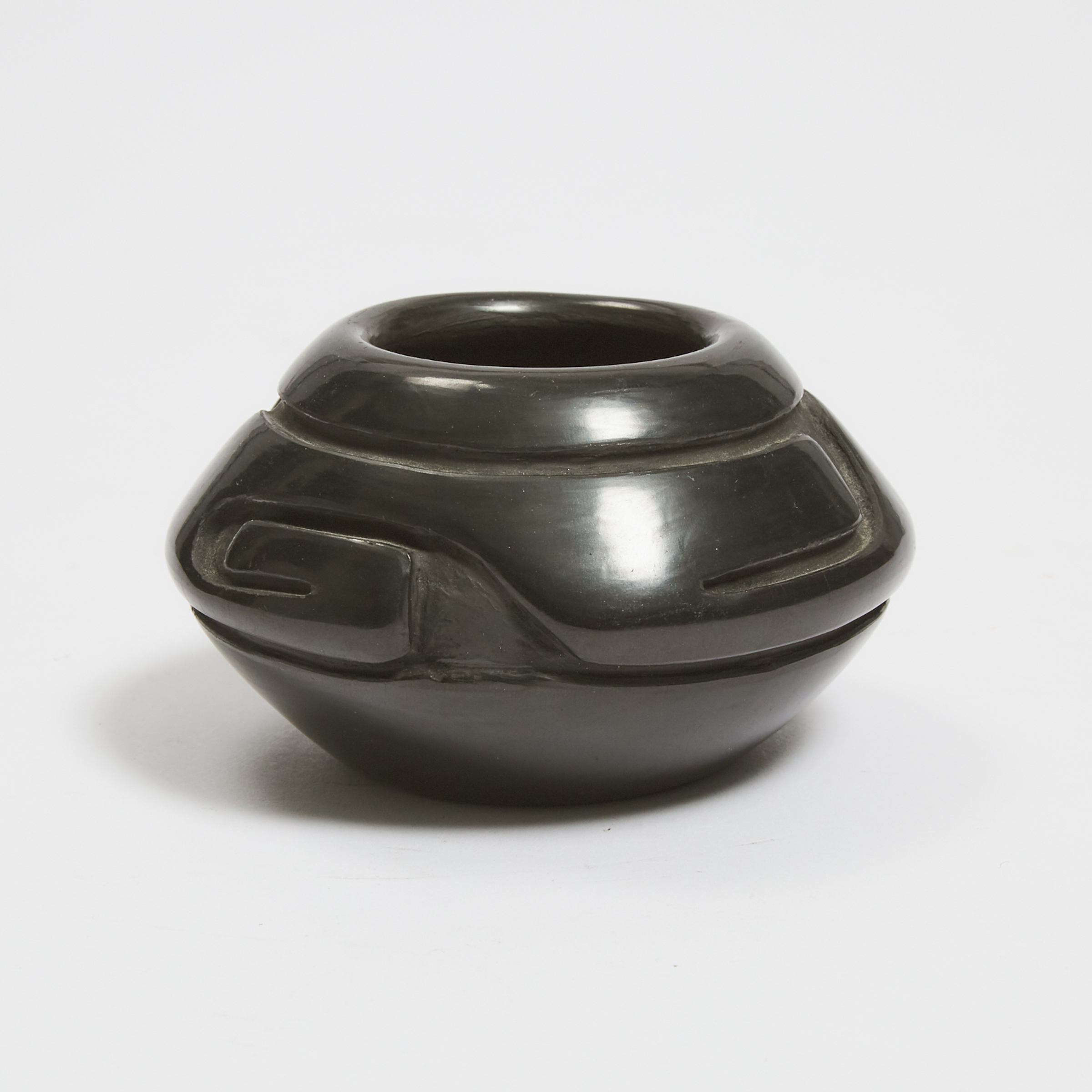 Santa Clara Pueblo Blackware Pottery Bowl by Denise Martinez, late 20th century