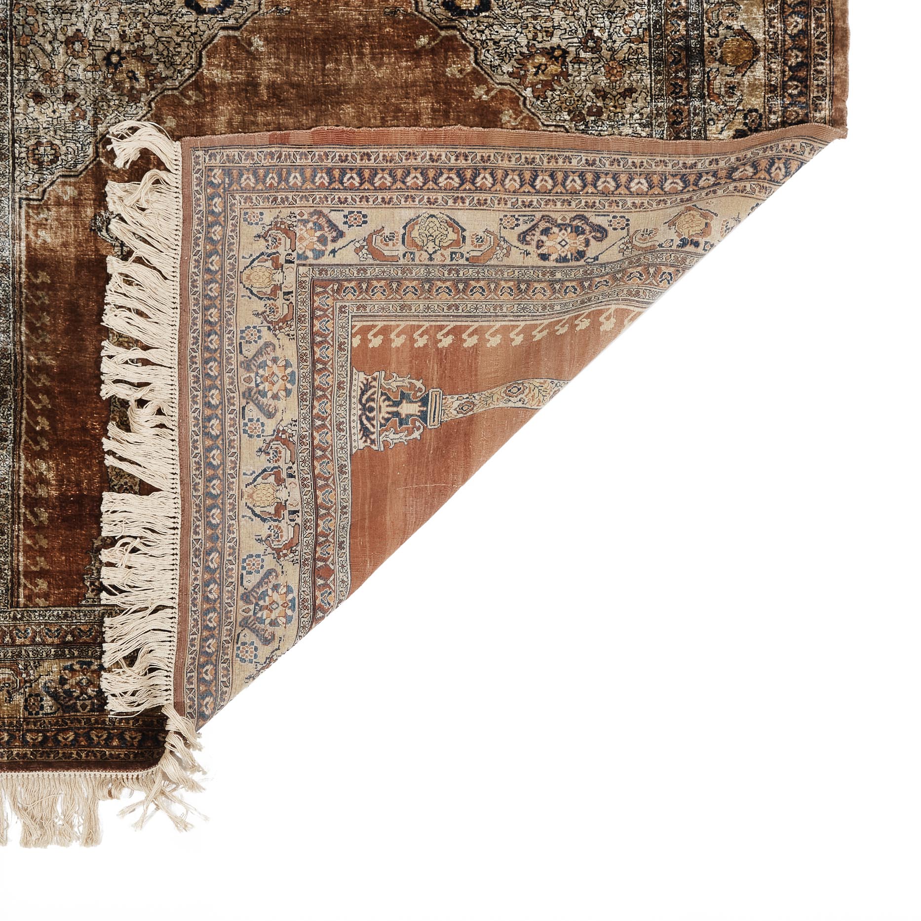 Tabriz Silk Prayer Rug, Persian, c.1900/10