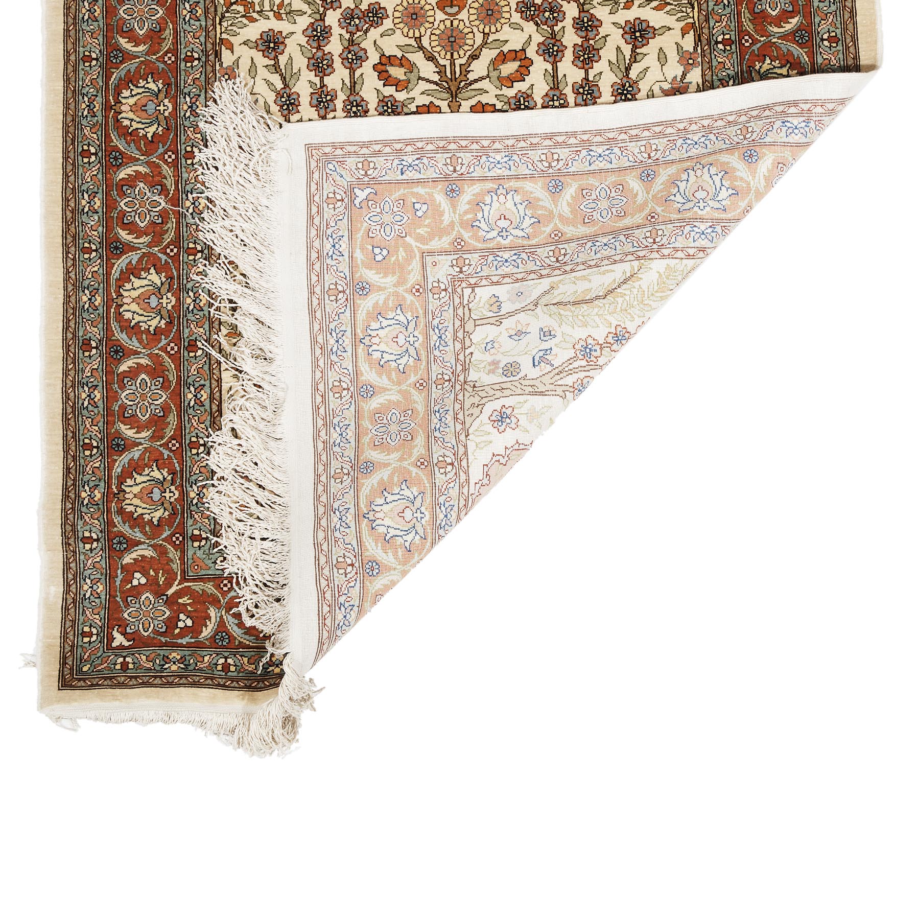 Fine Silk Hereke Prayer Rug, Turkish, c.1960/70
