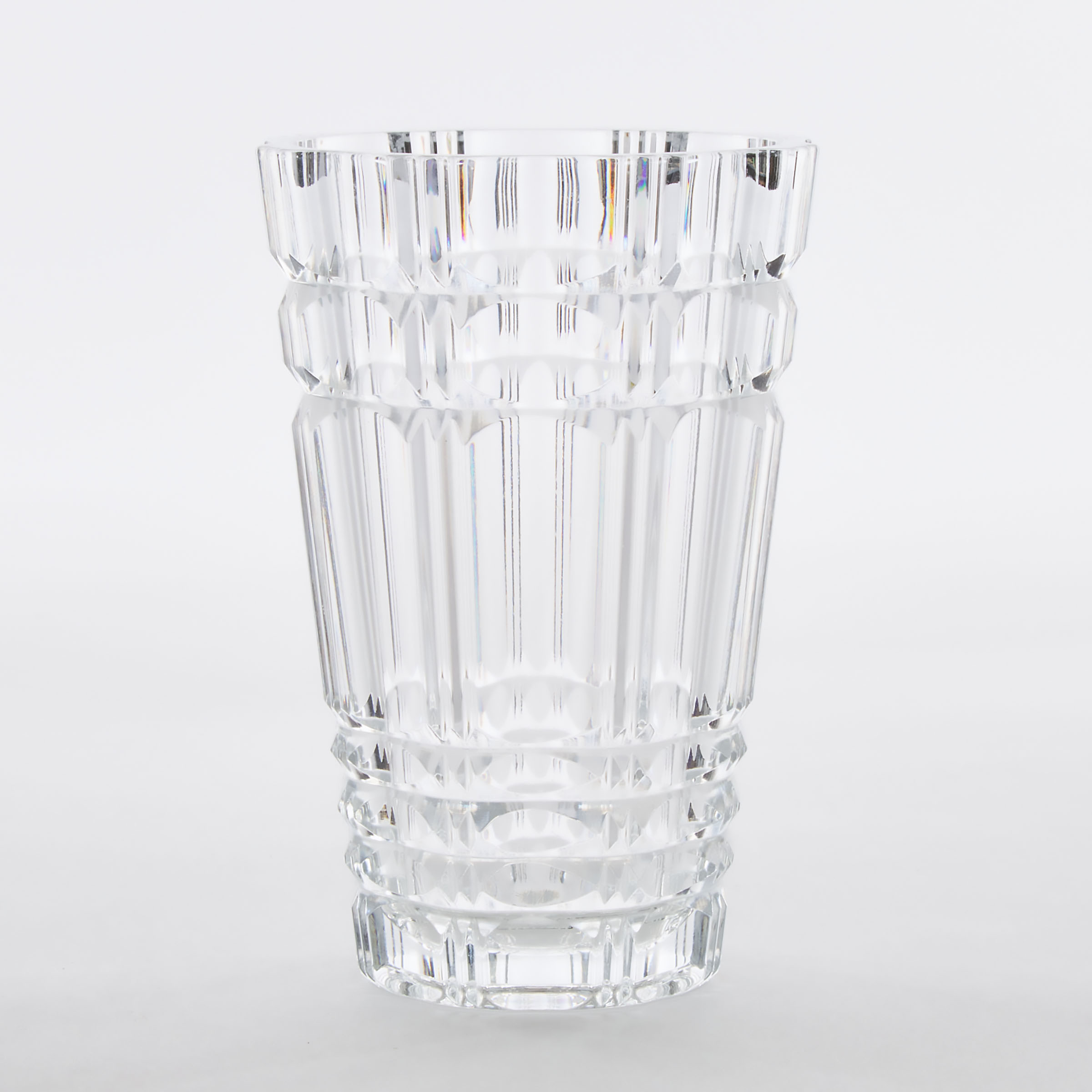 French Cut Glass Vase, 20th century