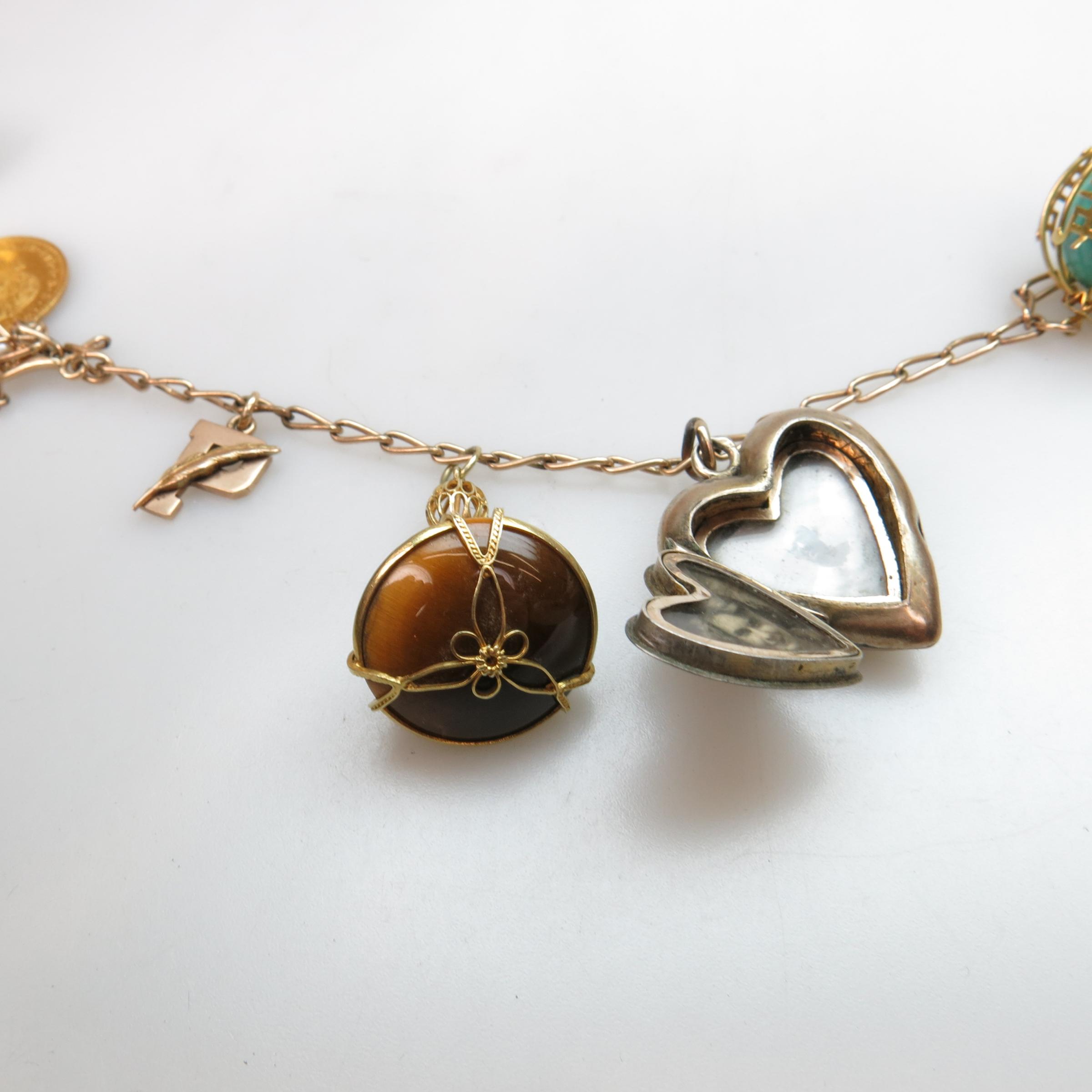 Gold-Filled And Yellow Gold Charm Necklace