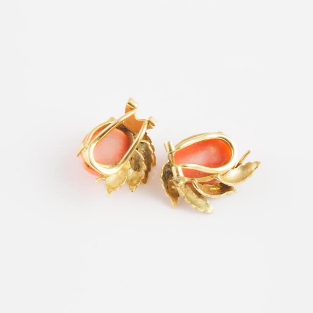 Pair Of 14k Yellow Gold Clipback Earrings 